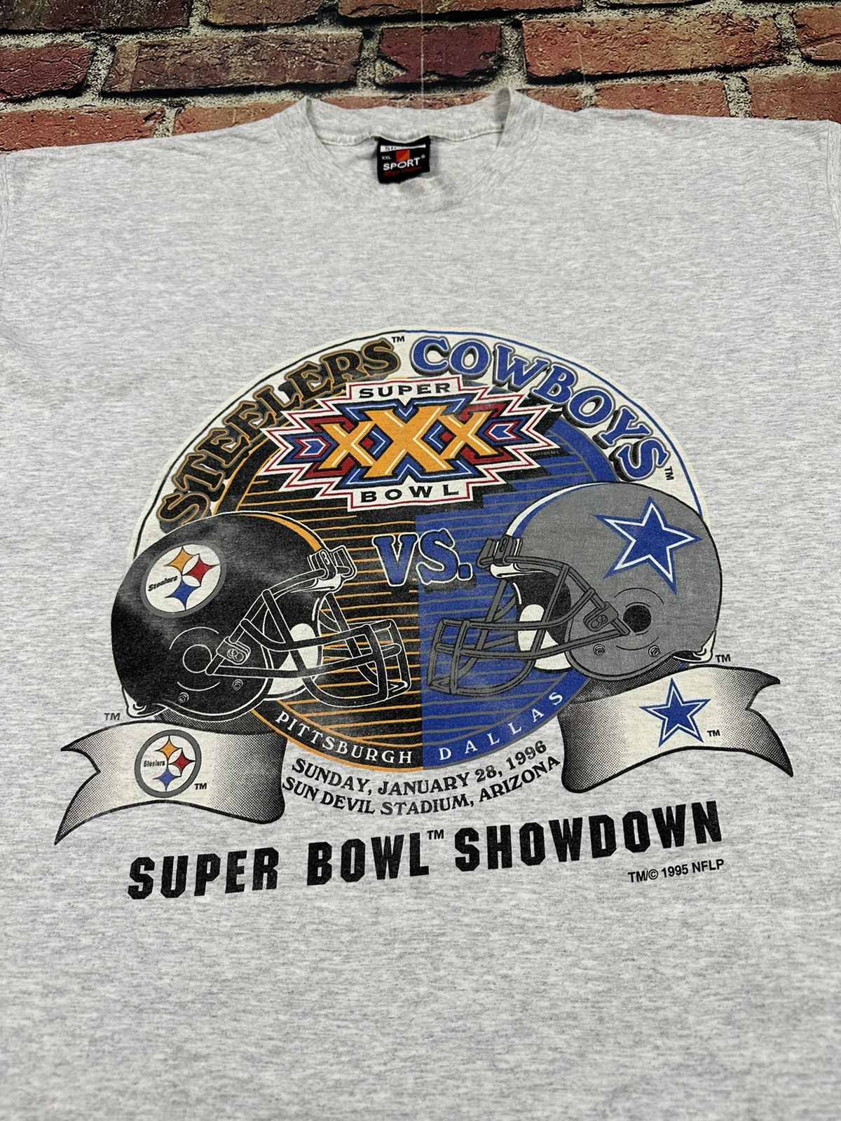NFL × Vintage Vintage Dallas Cowboys Pittsburgh Steelers Super Bowl Shirt Size US XXL / EU 58 / 5 - 2 Thumbnail