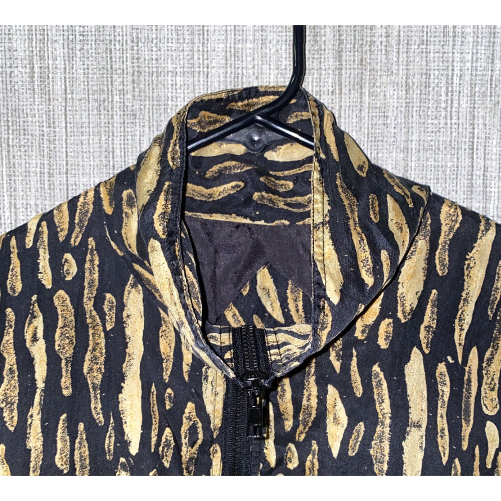 Vintage Selene Paris Jacket Silk Full Zip Women Size S Black/Beige, Casual, Silky Zip Front, Women's Fashion, Paris Theme Size S / US 4 / IT 40 - 3 Thumbnail