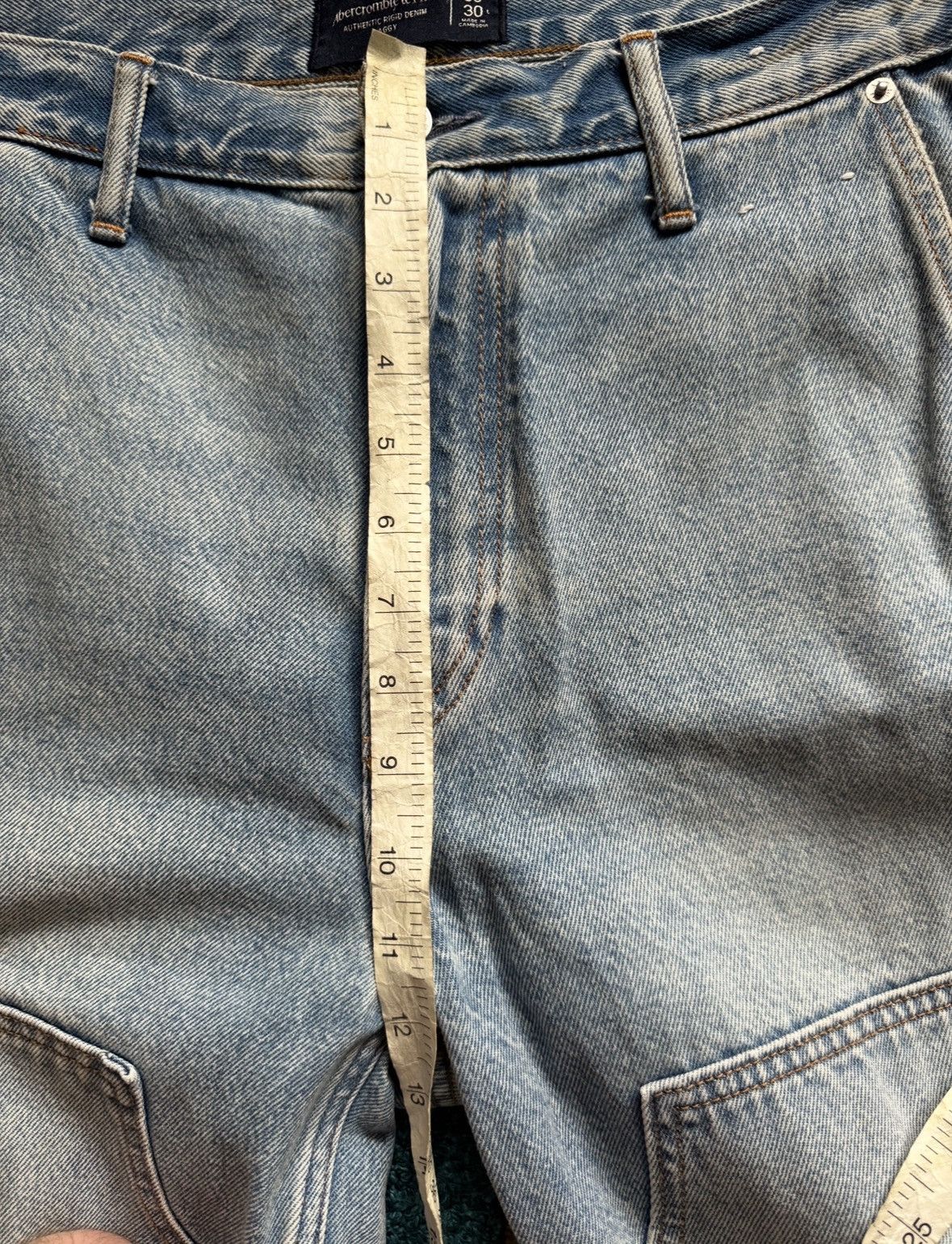 Abercrombie & Fitch Double Knee Carpenter / Painter Jeans - Y2K Light Wash Size US 33 - 9 Thumbnail