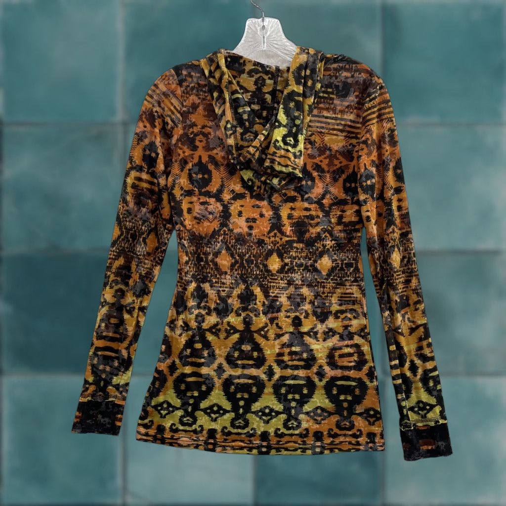 Vintage VINTAGE Y2K Hoodie Sweater Top Shirt Orange Boho Fairy Grunge Womens S/M Size S / US 4 / IT 40 - 1 Thumbnail