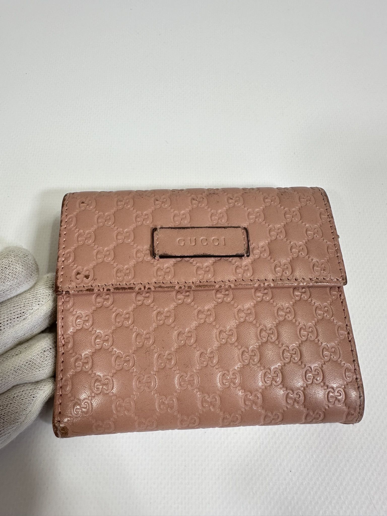 Gucci Gucci Wallet Pink Guccissima Leather Monogram Size ONE SIZE - 4 Thumbnail
