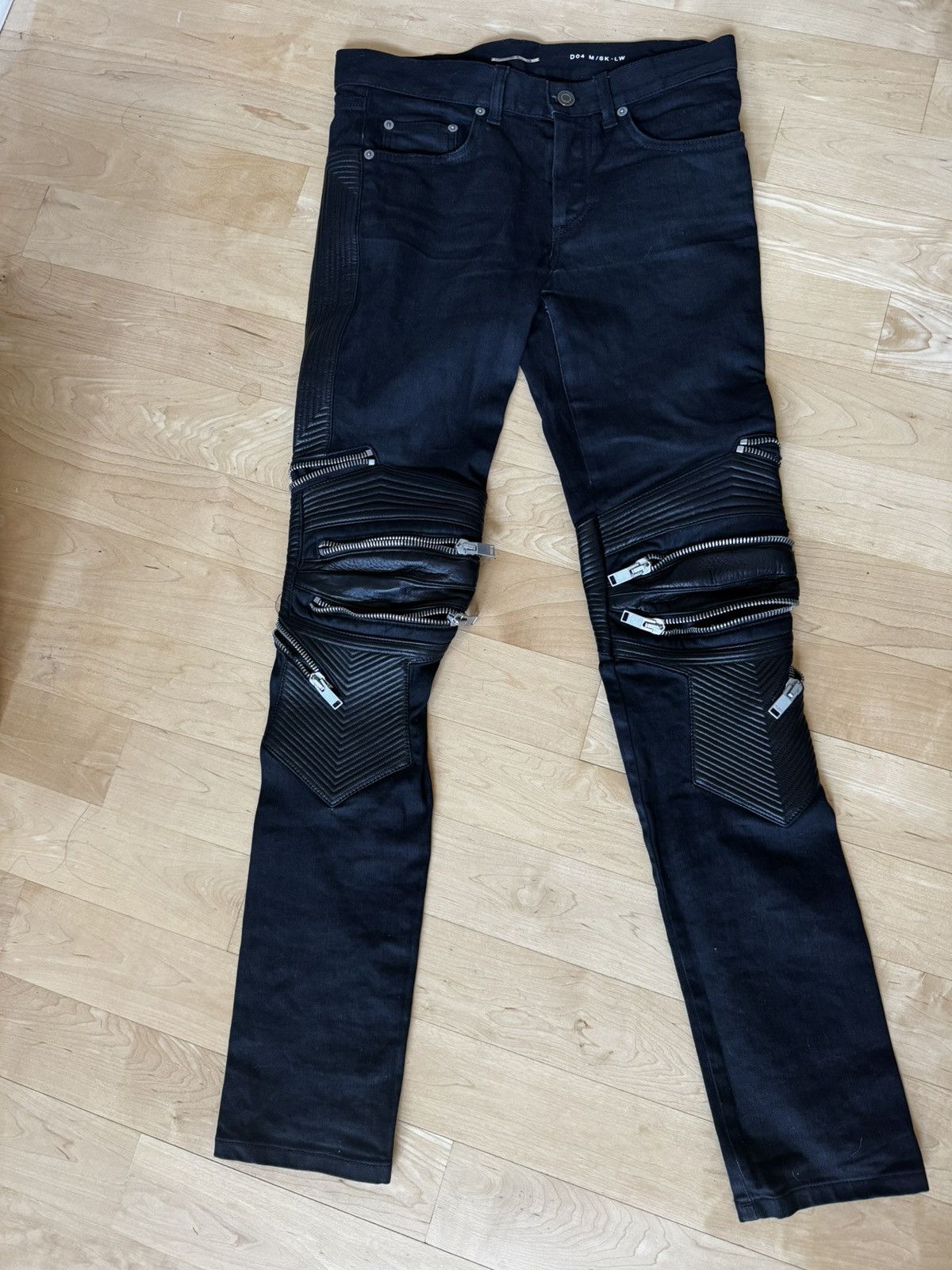 Saint Laurent サンローランbiker denim Saint Laurent Black Denim Biker Jeans XL Saint Laurent Paris