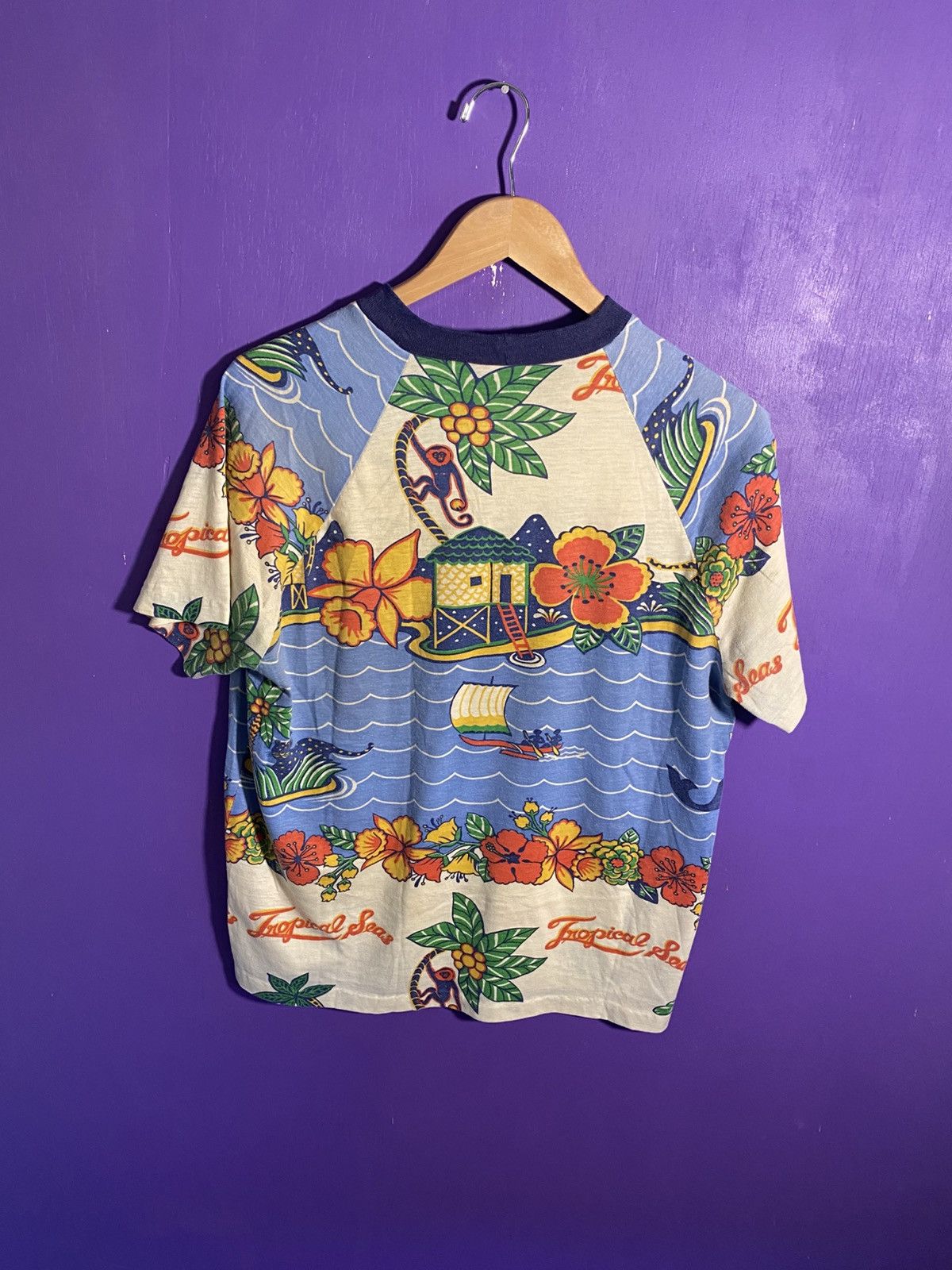 Vintage Vintage 60s Tropical seas all over print pocket tee Size US L / EU 52-54 / 3 - 2 Thumbnail