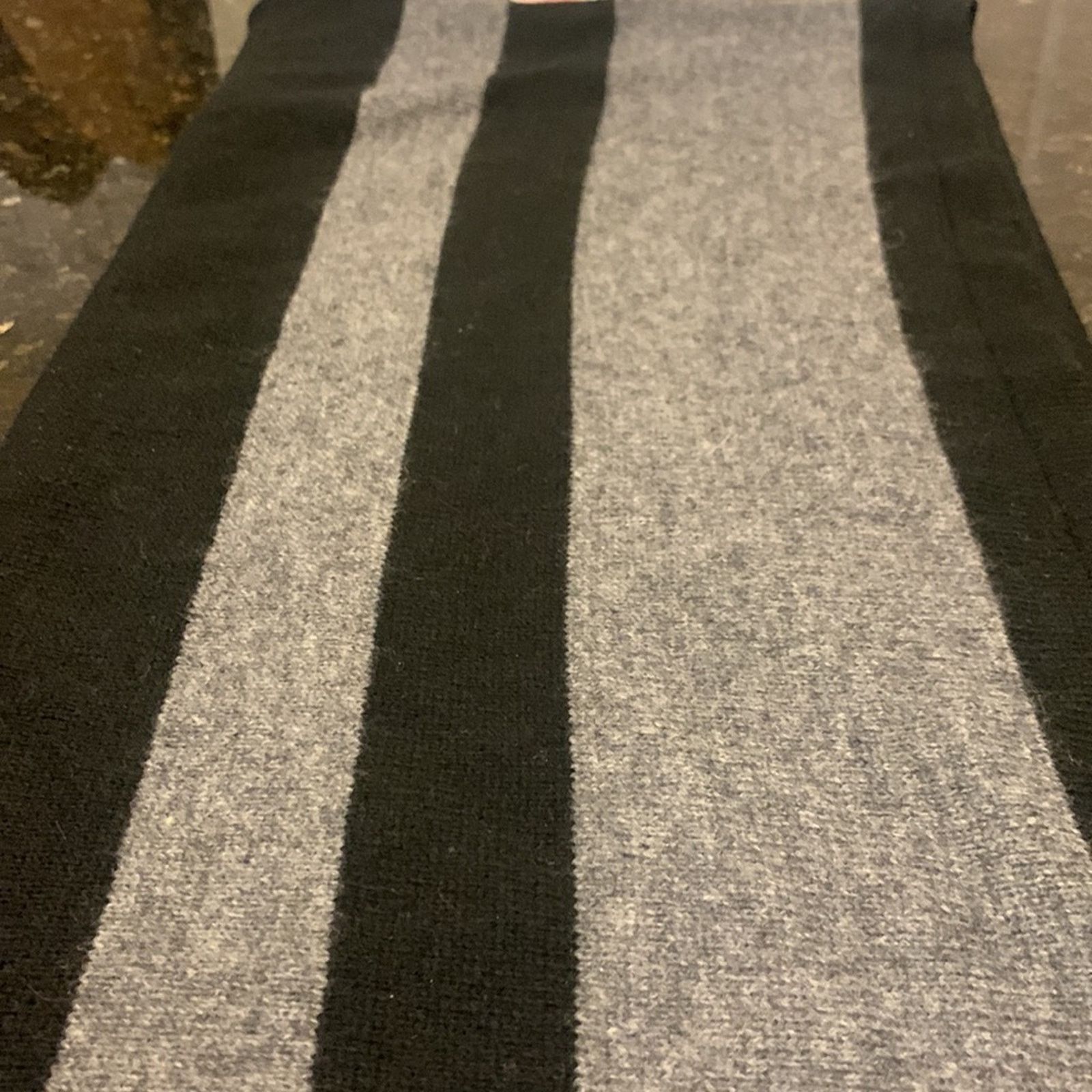 Vintage Cashmere blend poncho shawl black & gray striped Size ONE SIZE - 12 Thumbnail