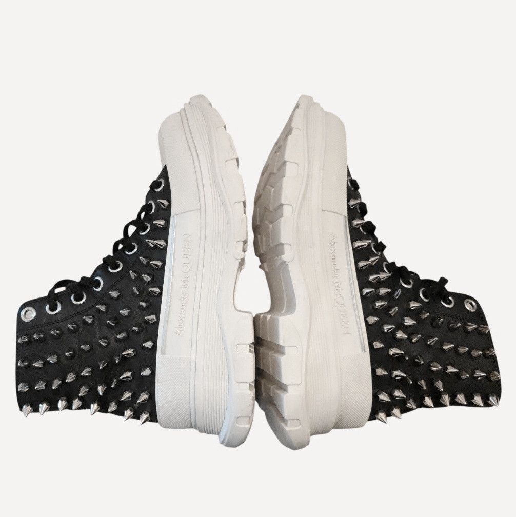 Alexander McQueen Alexander McQueen Tread Slick Spike Black Leather High-Tops Size US 9.5 / IT 39.5 - 4 Thumbnail