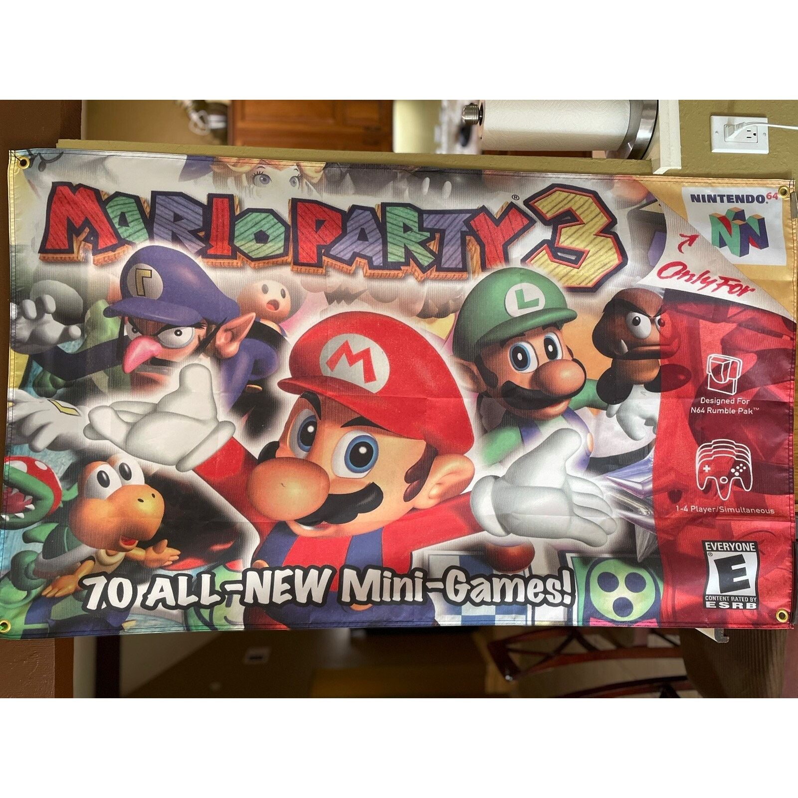 Nintendo Mario Party 3 5ft Flag Nintendo N64 2001 Banner Poster Size ONE SIZE - 1 Thumbnail