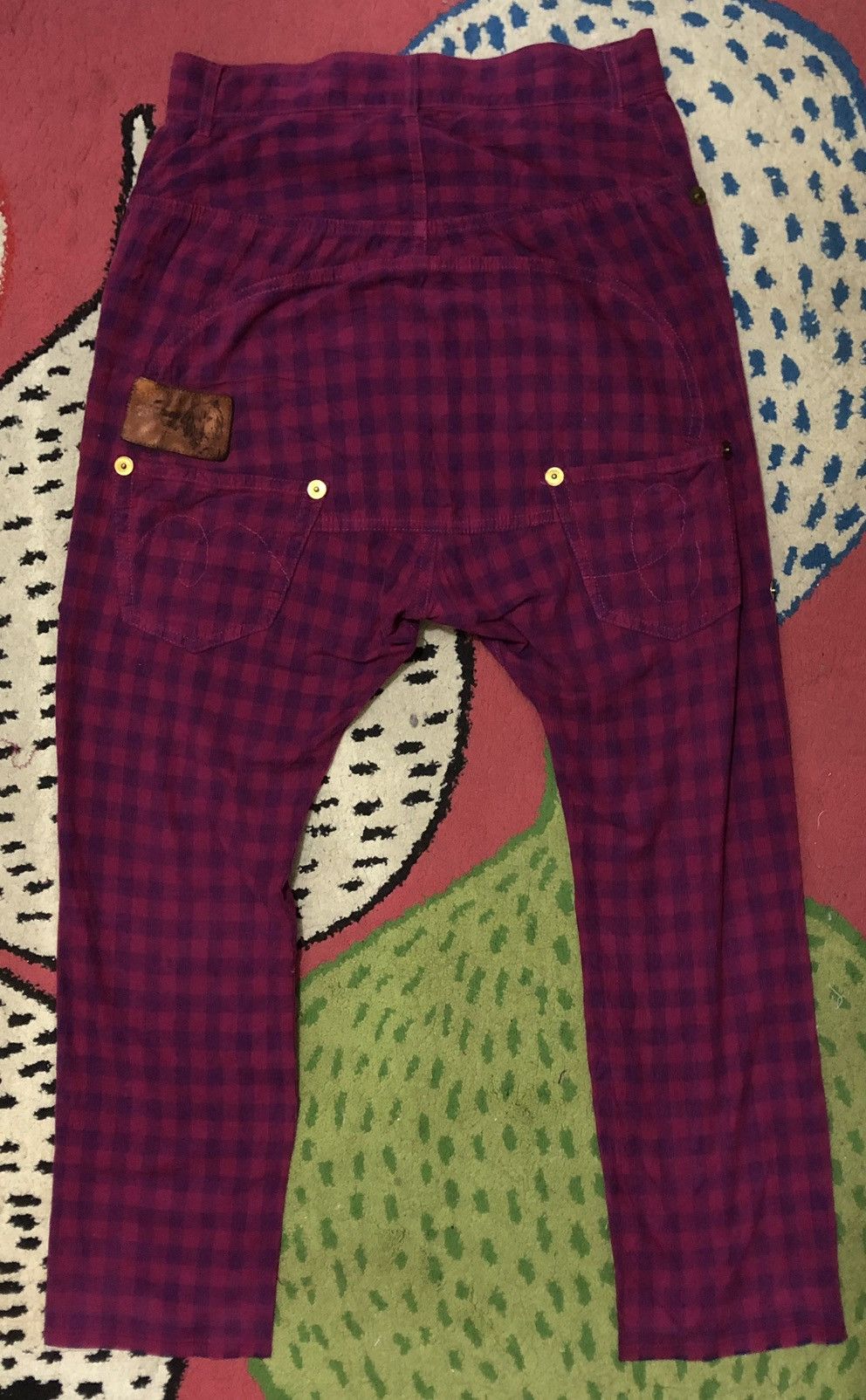 Issey Miyake RARE MERCIBEAUCOUP Japan CHECKERED Corduroy Trousers Pants Size US 32 / EU 48 - 2 Thumbnail
