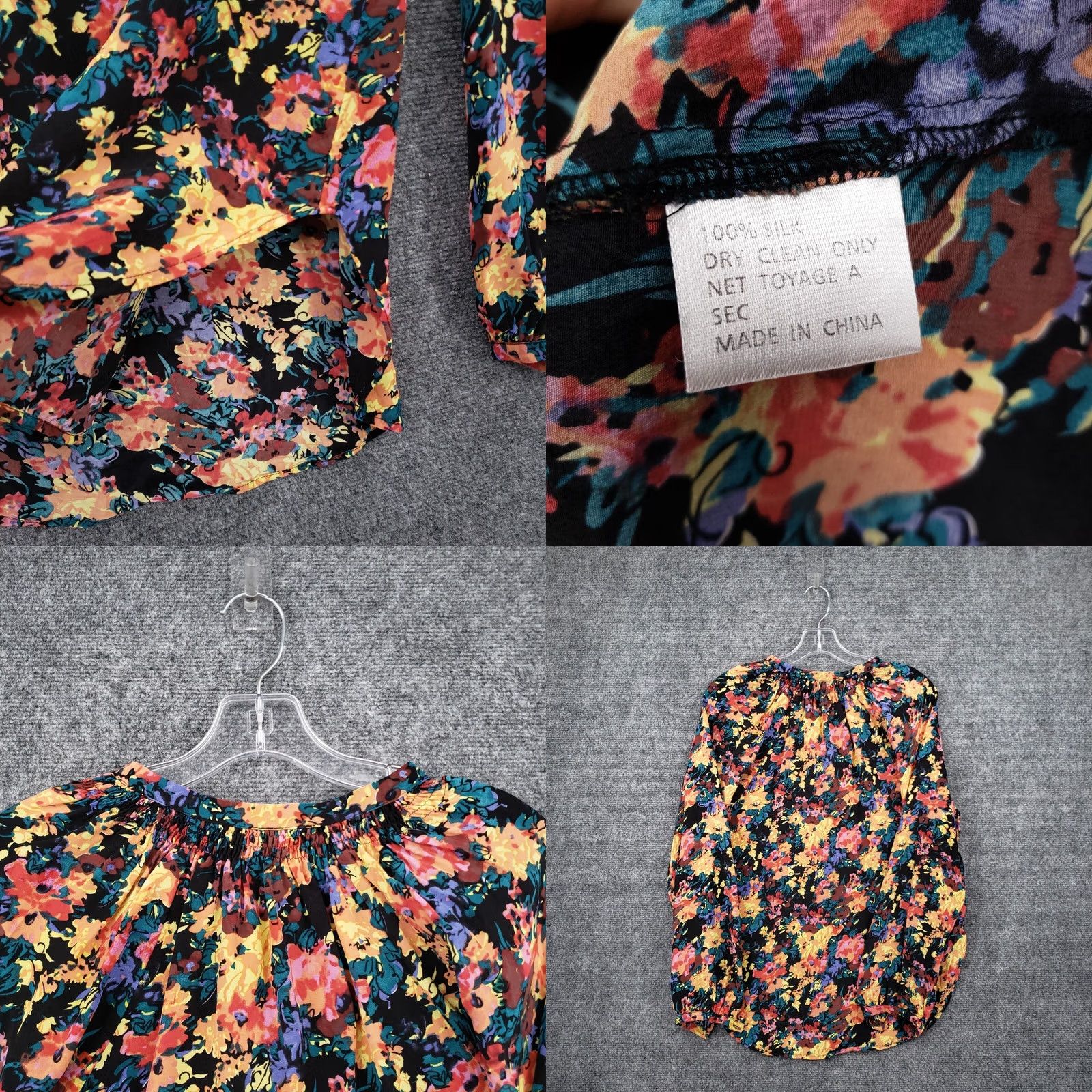 Vintage Yumi Kim Shirt Womens XS Yellow Blouse Black Neck Long Sleeve Top Tunic Size XS / US 0-2 / IT 36-38 - 8 Thumbnail
