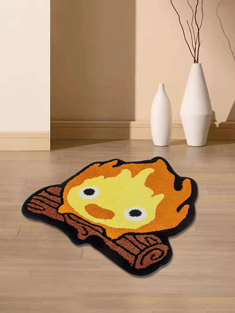 Cute Cartoon Flame Shape Rug Carpwt