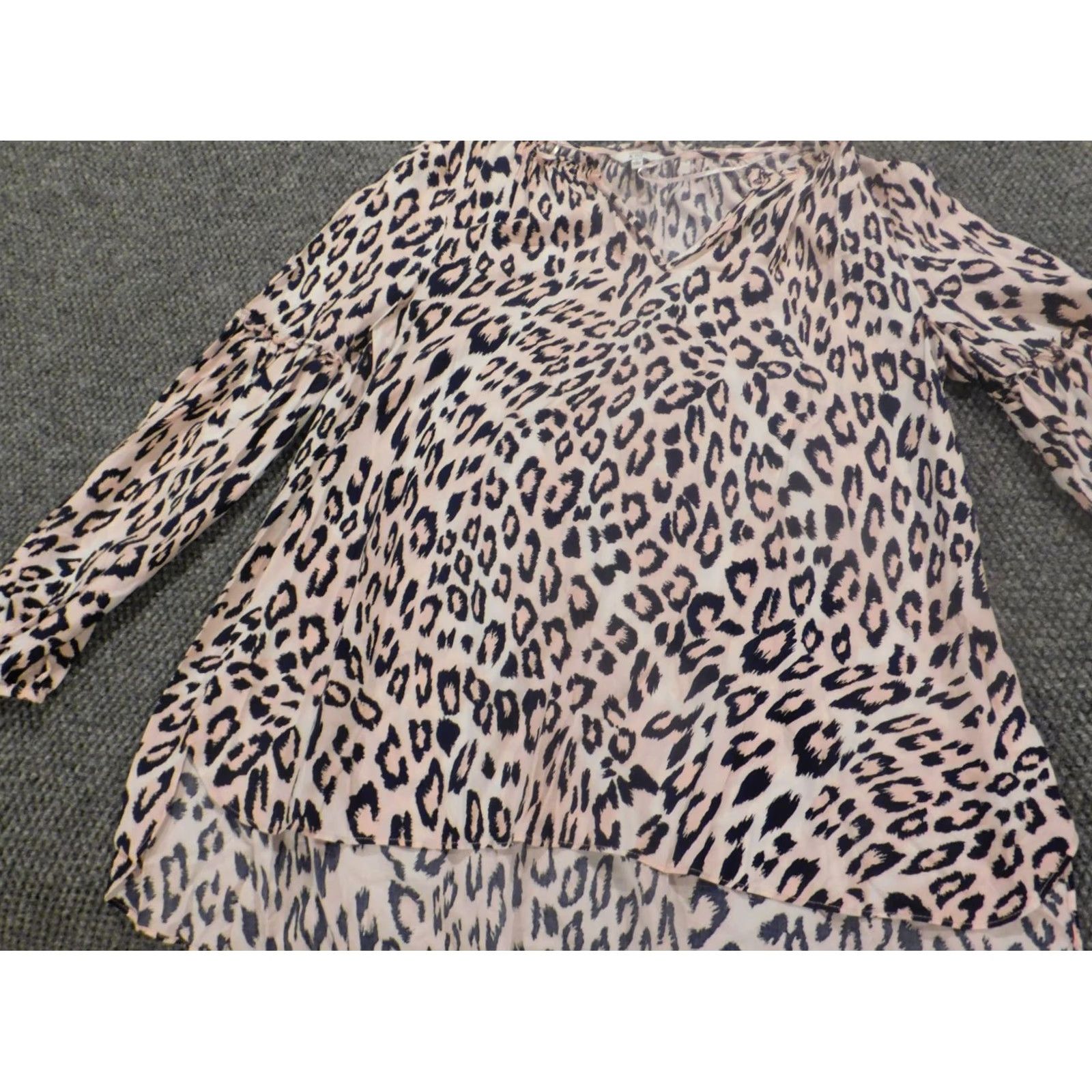 Vintage Crown & Ivy Blouse L Womens Blue Animal Print Collared Pullover Casual Denim Rayon Shirt/Top Size L / US 10 / IT 46 - 3 Thumbnail