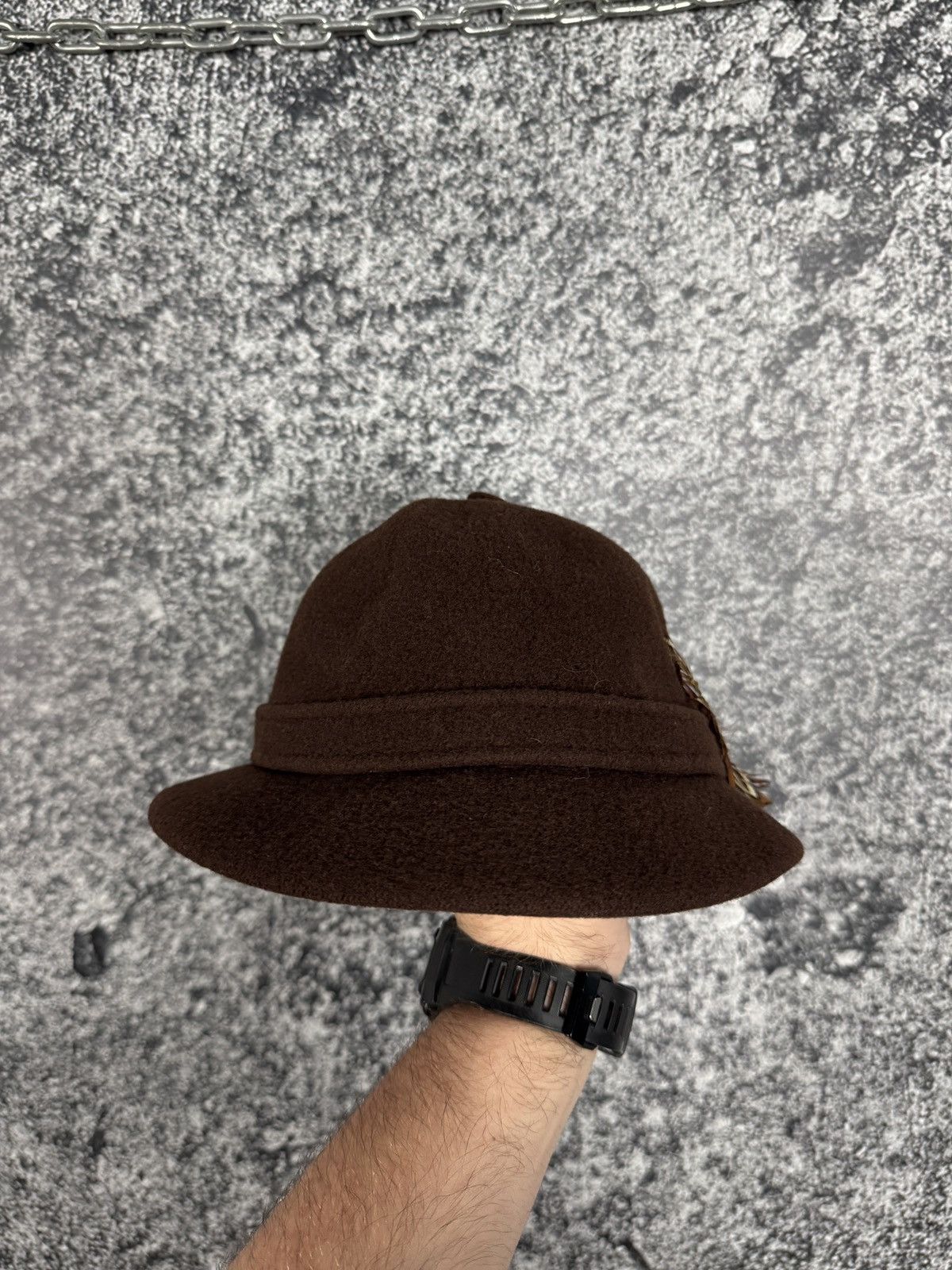 Kangol Vintage Kangol Design Wool Fedora Hat With Feather England Size 28 - 3 Thumbnail