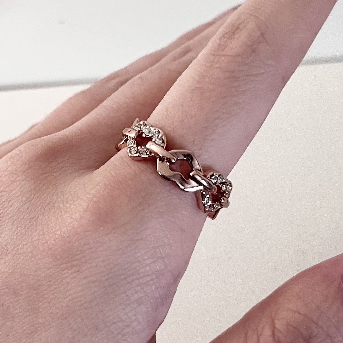Other 18k Rose gold heart chain ring gold plated size 7 Size ONE SIZE - 5 Thumbnail
