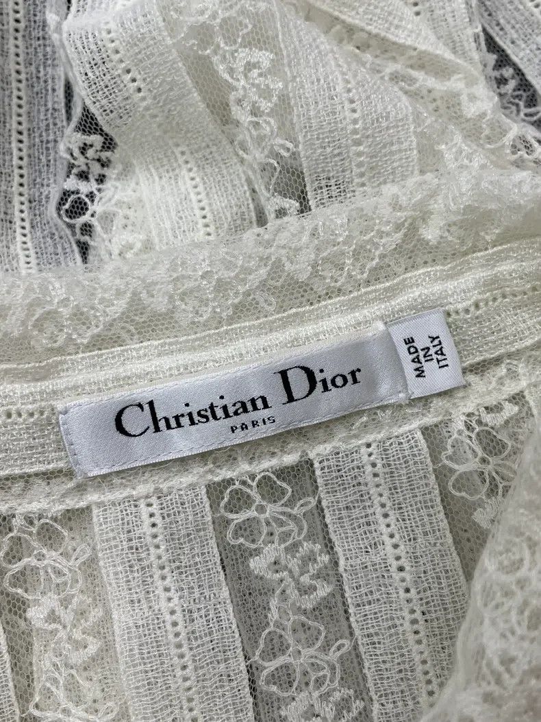 Dior Dior White lace bee embroidered shirt Size XS / US 0-2 / IT 36-38 - 4 Thumbnail