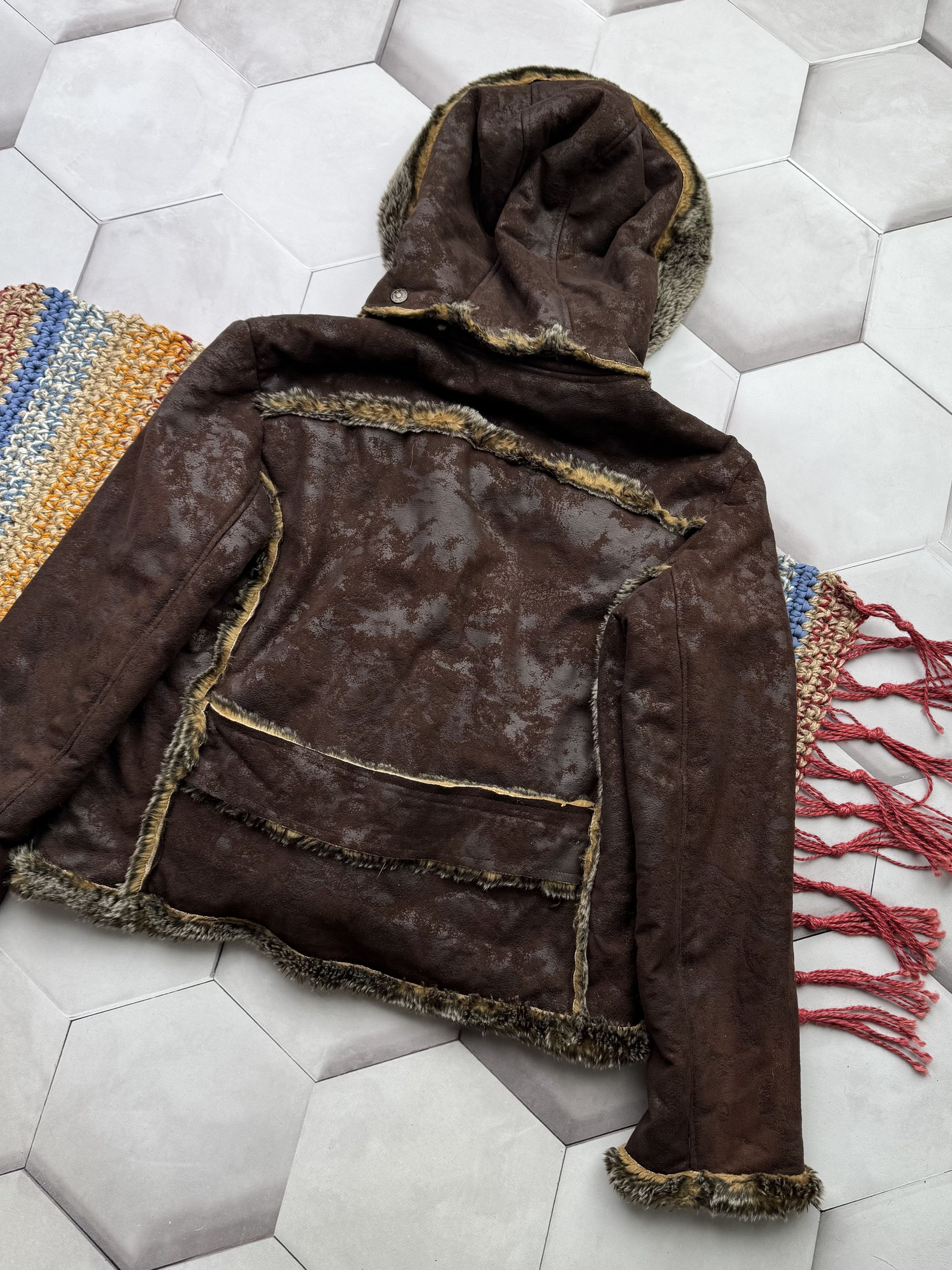 Vintage Vintage Faux Sheepskin Cropped Jacket With Hood (E4) Size M / US 6-8 / IT 42-44 - 8 Thumbnail