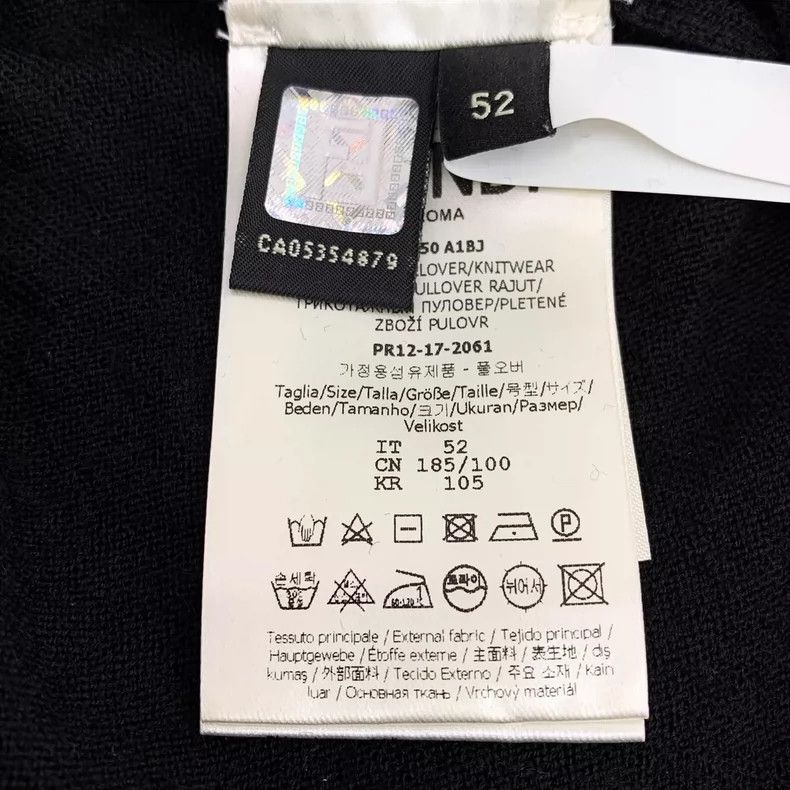 Fendi FENDI Black letter embroidered crewneck long-sleeve knit s Size US L / EU 52-54 / 3 - 6 Thumbnail