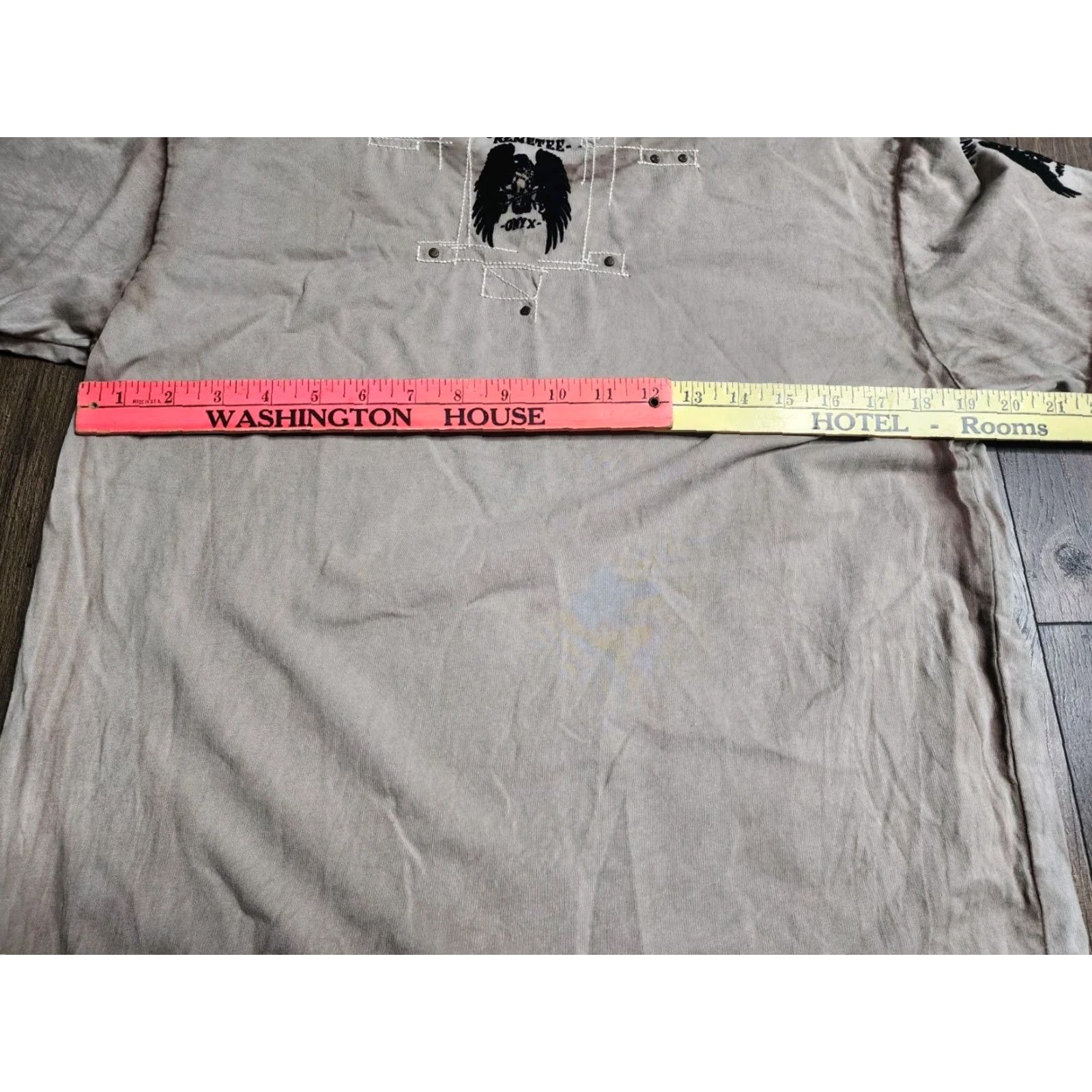 Gloverall VINTAGE Remetee Gothic Skull Raven Cross T-Shirt Mens L Brown All Over Print Distressed Size US L / EU 52-54 / 3 - 3 Thumbnail
