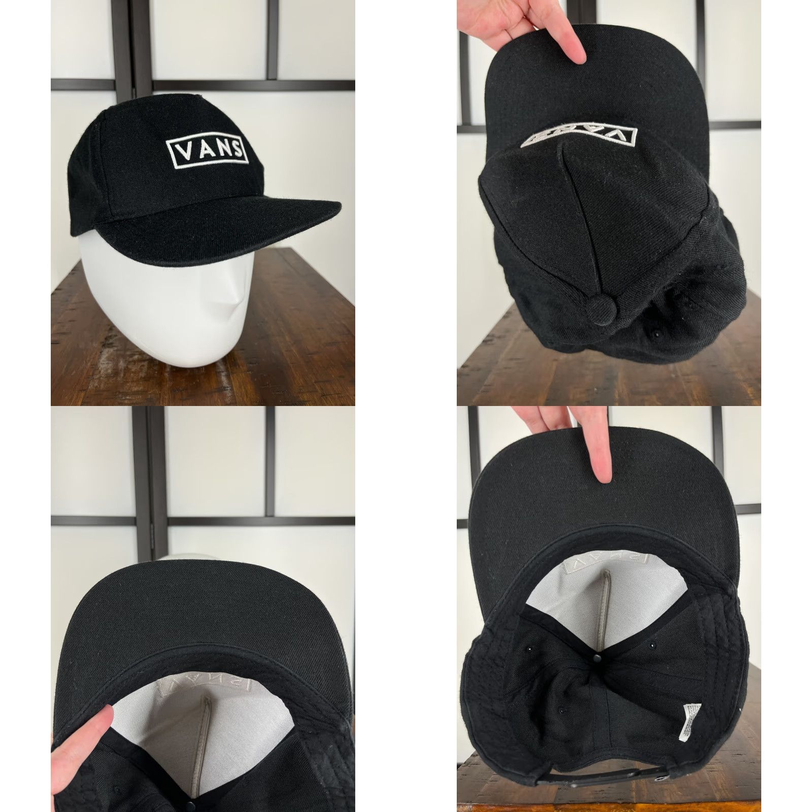 Vans VANS Hat Cap Snap Back Adult Black Wool Blend Embroidered Logo Beach Surf Skater Casual Size ONE SIZE - 8 Thumbnail