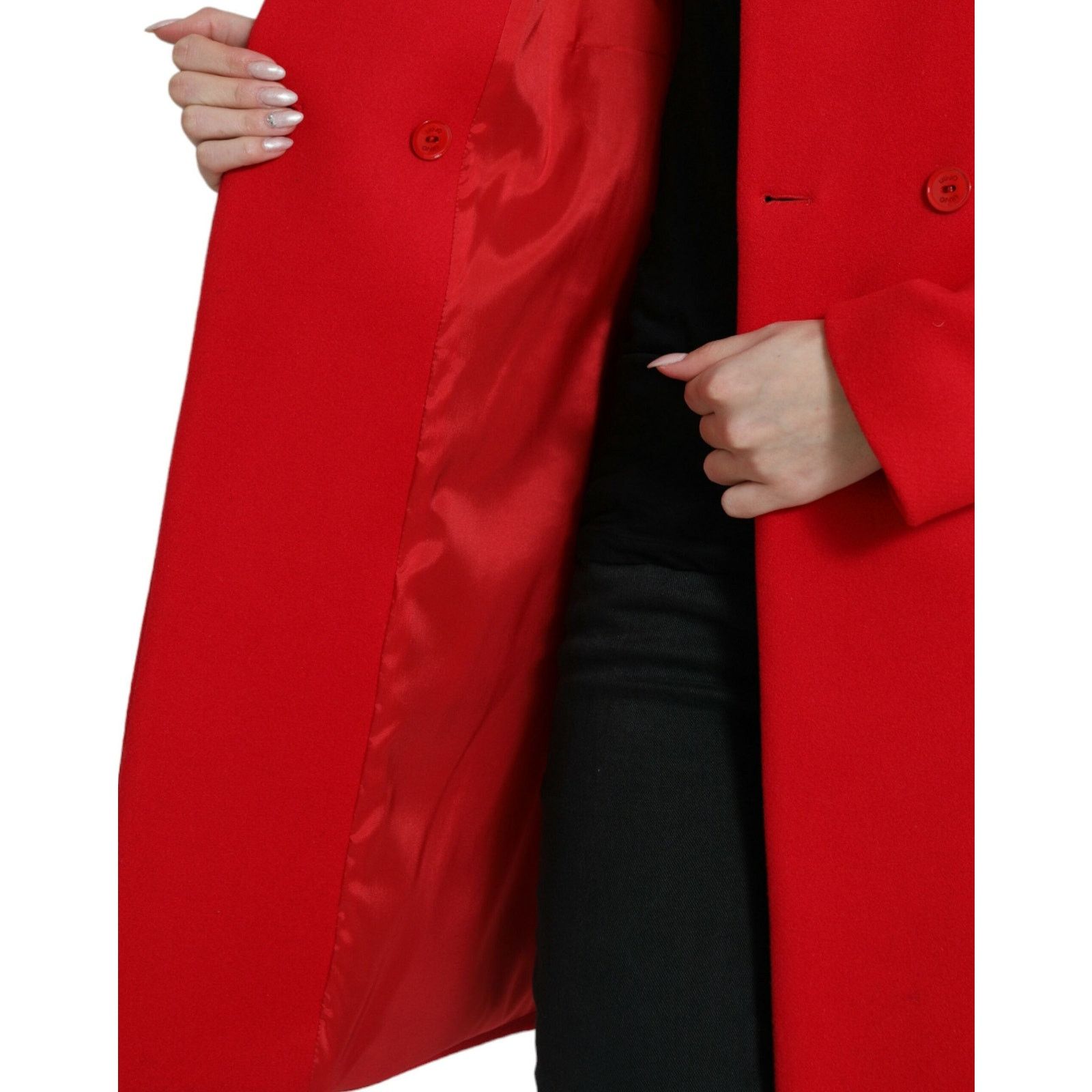 Liu Jo Liu Jo Red Wool Long Sleeves Trench Coat Jacket IT 48 NEW Size XL / US 12-14 / IT 48-50 - 2 Thumbnail
