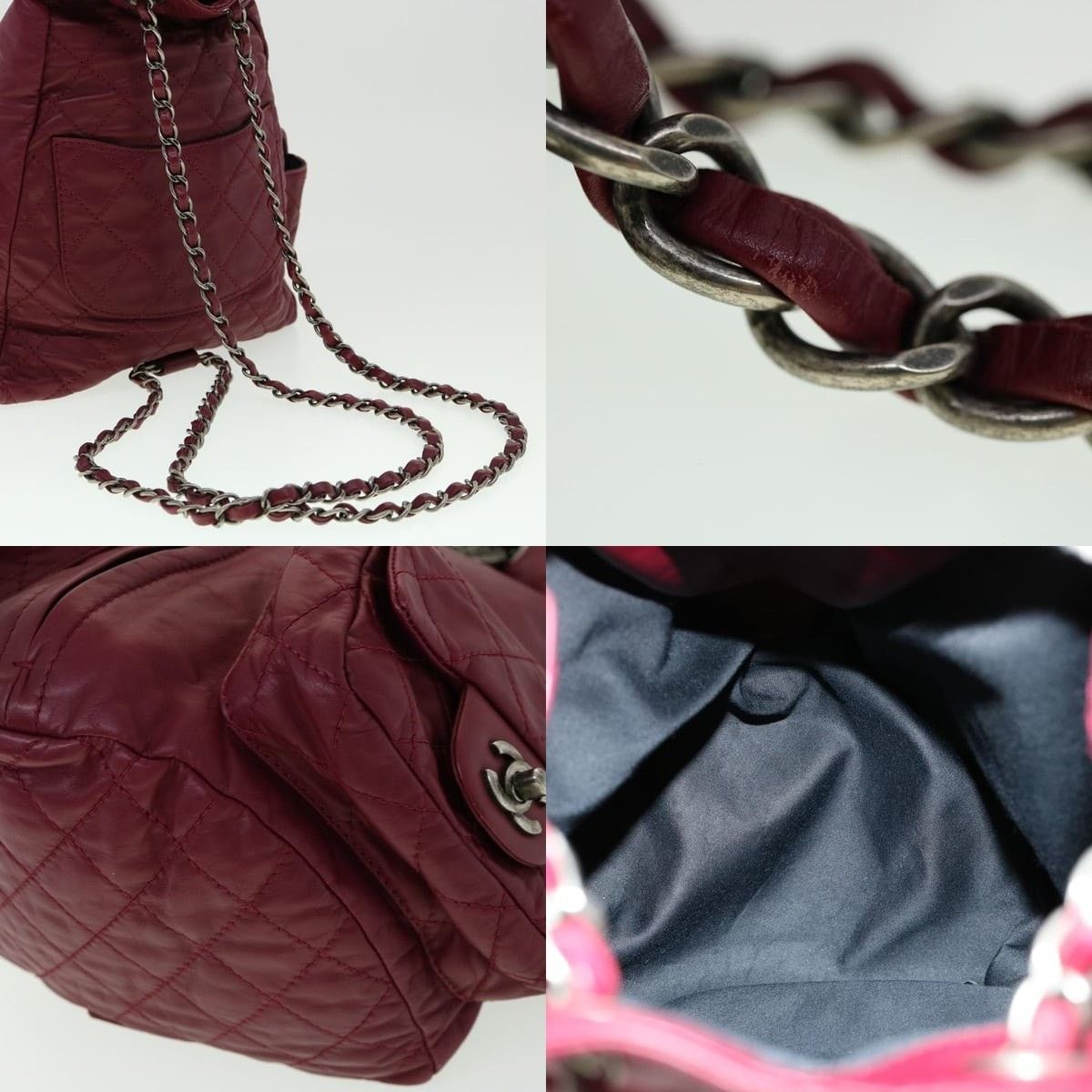Chanel Chanel Matelasse Chain Backpack Lamb Skin Bordeaux CC Size ONE SIZE - 4 Thumbnail