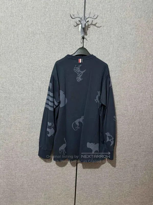 Thom Browne Thom Browne Blue Cotton Printed Sweatshirt . Size US M / EU 48-50 / 2 - 2 Thumbnail