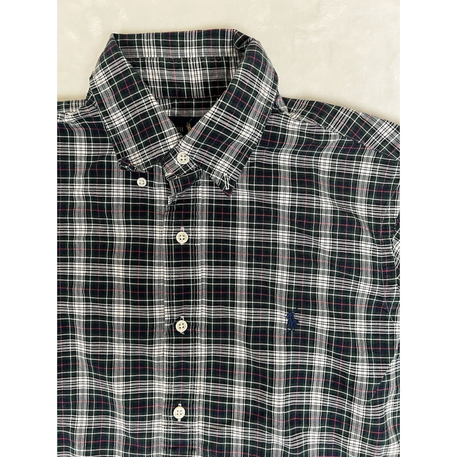 Polo Ralph Lauren Polo Ralph Lauren Long Sleeve Button Up Plaid Shirt Green Bl Size US M / EU 48-50 / 2 - 1 Thumbnail