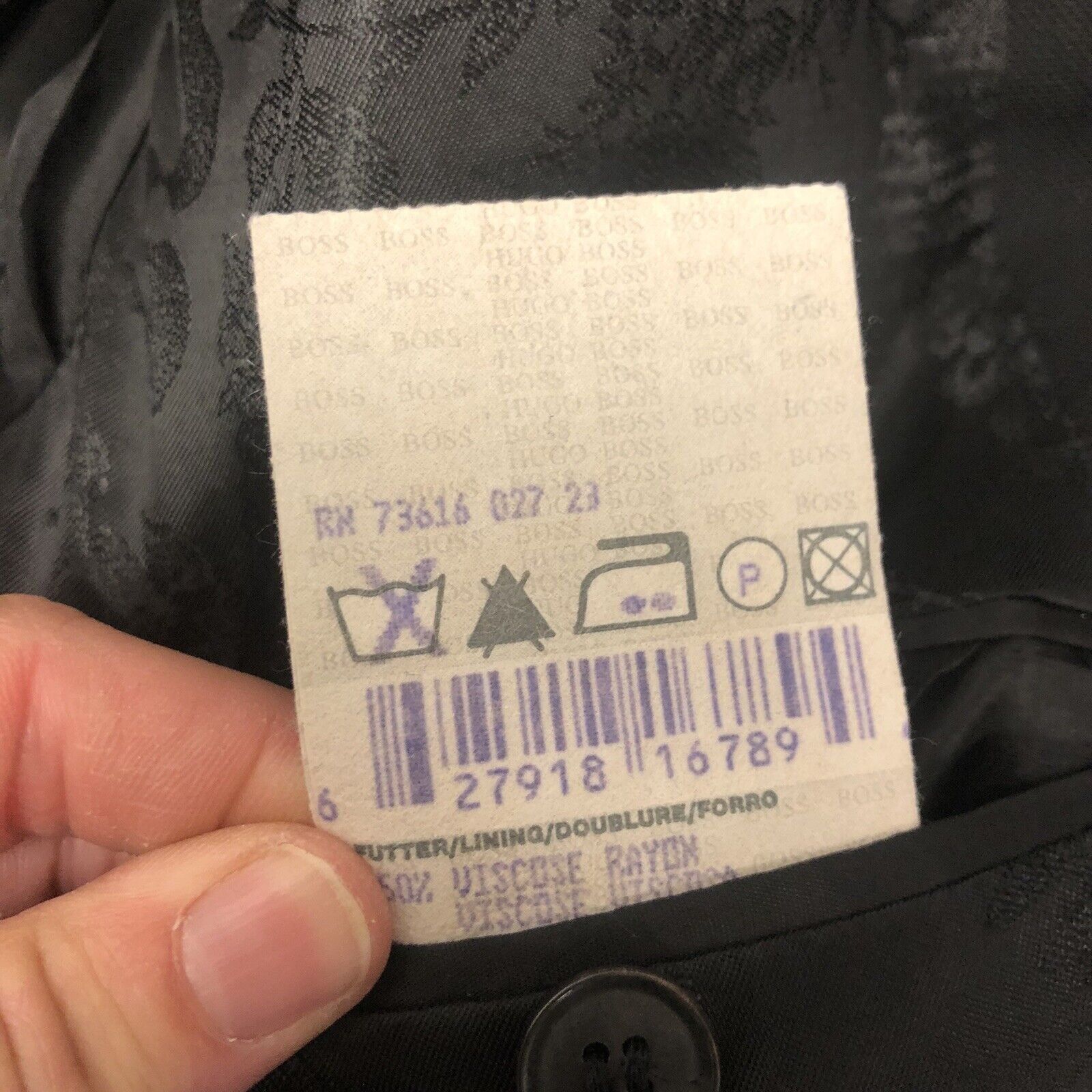 Hugo Boss Vtg Hugo Boss Maselli X Black Sport Coat Nautical Jacket Size 42R - 6 Thumbnail