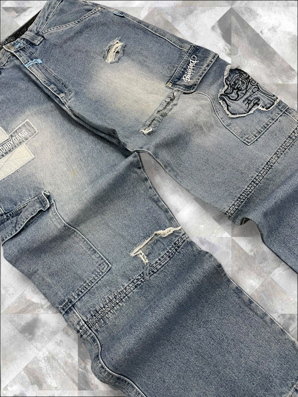 JNCO Vintage Rare 1990s Designer Bobby Gang Baggy Cargo Denim Size US 30 / EU 46 - 6 Thumbnail
