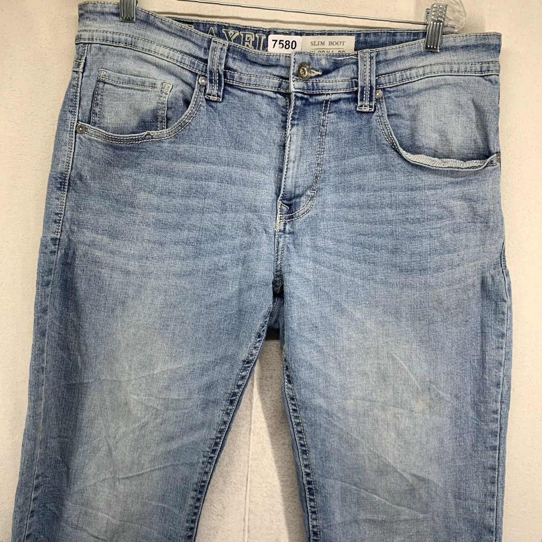 Denime VINTAGE Axel Jeans Men 36x32 Slim Bootcut Denim Light Wash Casual Pants Size US 36 / EU 52 - 6 Thumbnail