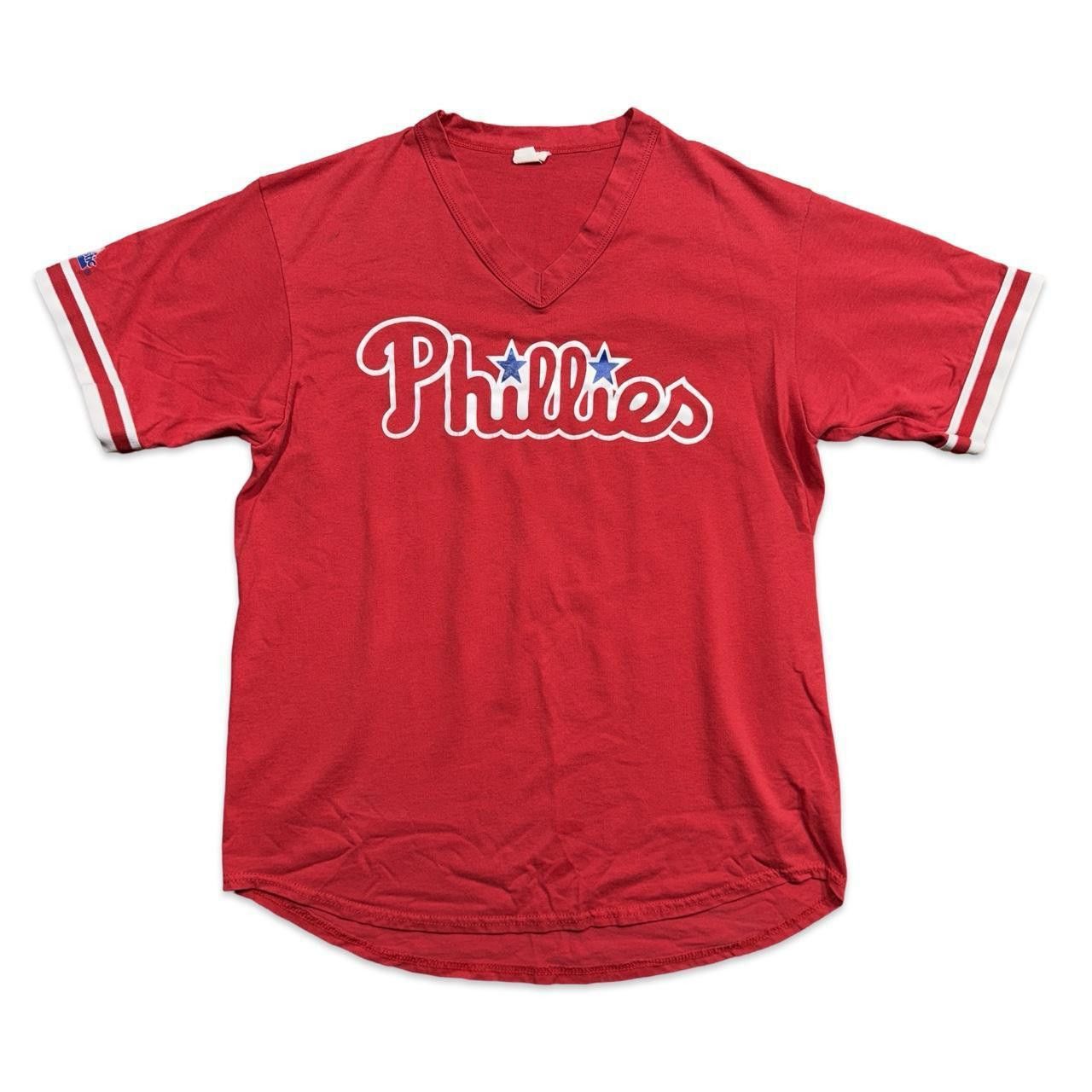 MLB 1980s MLB Philadelphia Phillies Jersey V-Neck T-Shirt Size L / US 10 / IT 46 - 1 Thumbnail