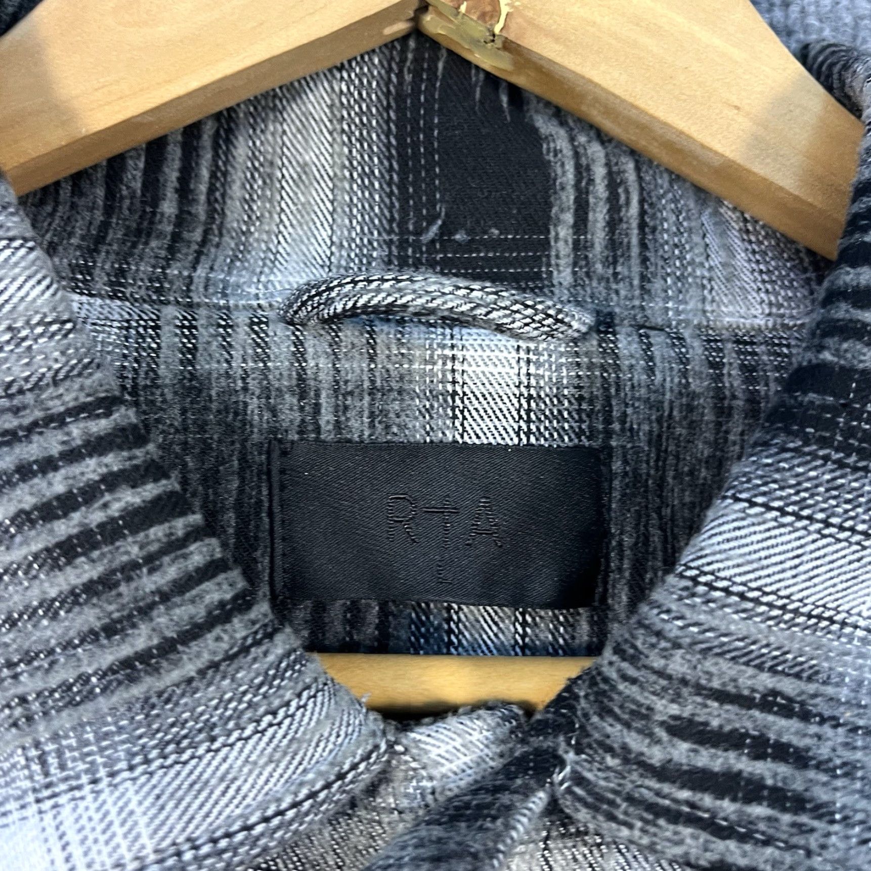 Rta RTA Jacket Shirt Black Plaid Flannel Regular Size L Mens Early 2000s Colorful Fall Winter Short Snaps Budget MSRP 495 Size US L / EU 52-54 / 3 - 2 Thumbnail