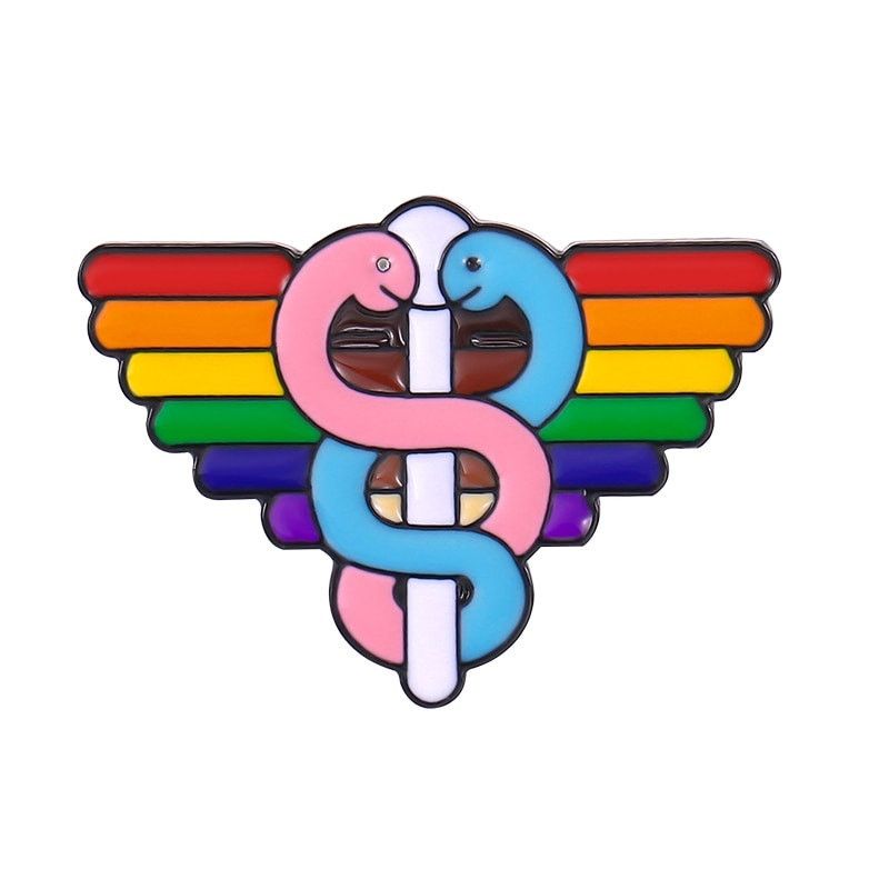 Japanese Brand Medical Caduceus Symbol LGBTQ Enamel Pins 326-1 Size ONE SIZE - 1 Preview