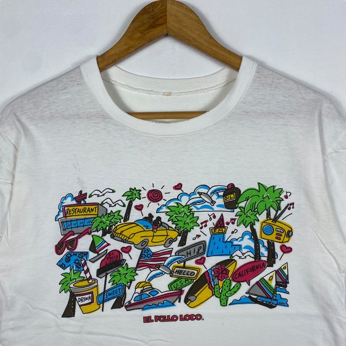 Vintage Vintage 80's EL POLLO LOCO Restaurant Graphic Tee Shirt Size US L / EU 52-54 / 3 - 2 Thumbnail