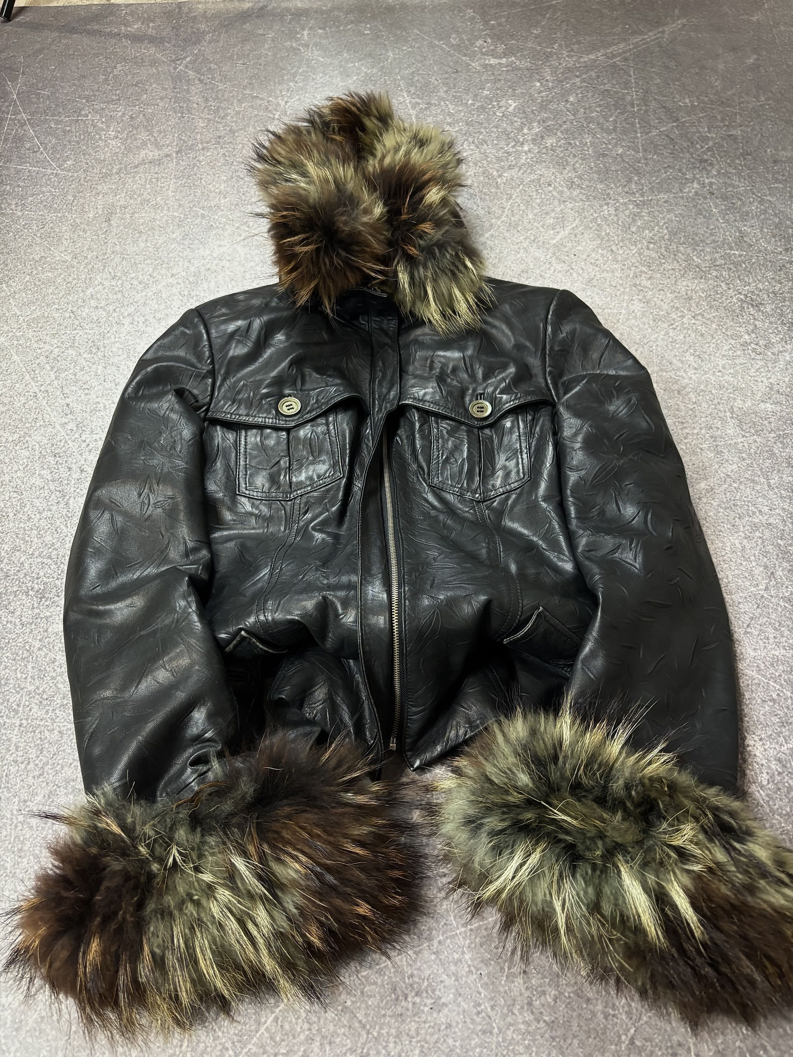 Tornado Mart JAPANESE RICK OWENS TYPE! RARE FUR/LEATHER BOMBER JACKET Size US S / EU 44-46 / 1 - 2 Thumbnail