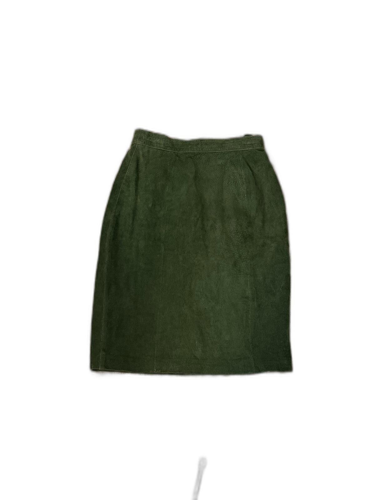 Banana Republic Vintage 90s 80s Green Genuine leather High Waist skirt Size 28" / US 6 / IT 42 - 1 Thumbnail
