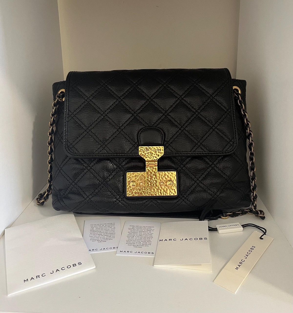 Marc Jacobs Marc Jacobs Quilted Leather Shoulder/crossbody Bag /Black Size ONE SIZE - 4 Thumbnail
