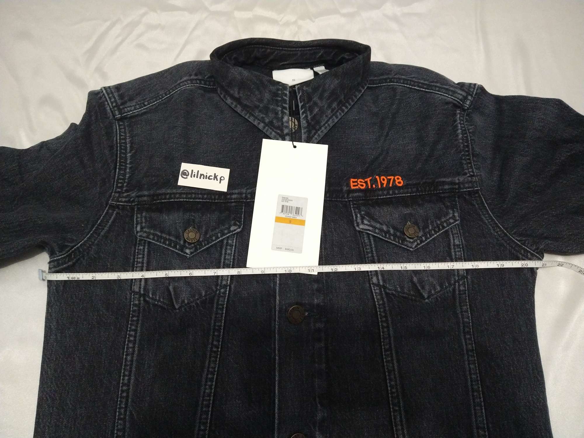 Calvin Klein 205W39NYC EST. 1978 Comet Grey Denim Trucker Jacket Size US S / EU 44-46 / 1 - 5 Thumbnail