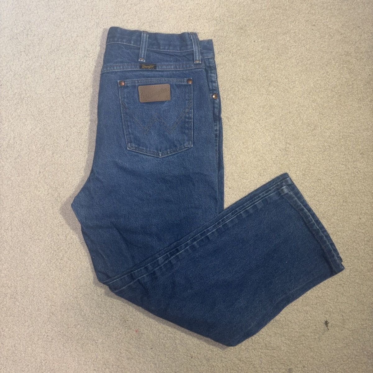 Vintage × Wrangler Wrangler 936DEN Men’s 36x34 Straight Leg Denim Jeans Vintage Size US 36 / EU 52 - 1 Thumbnail