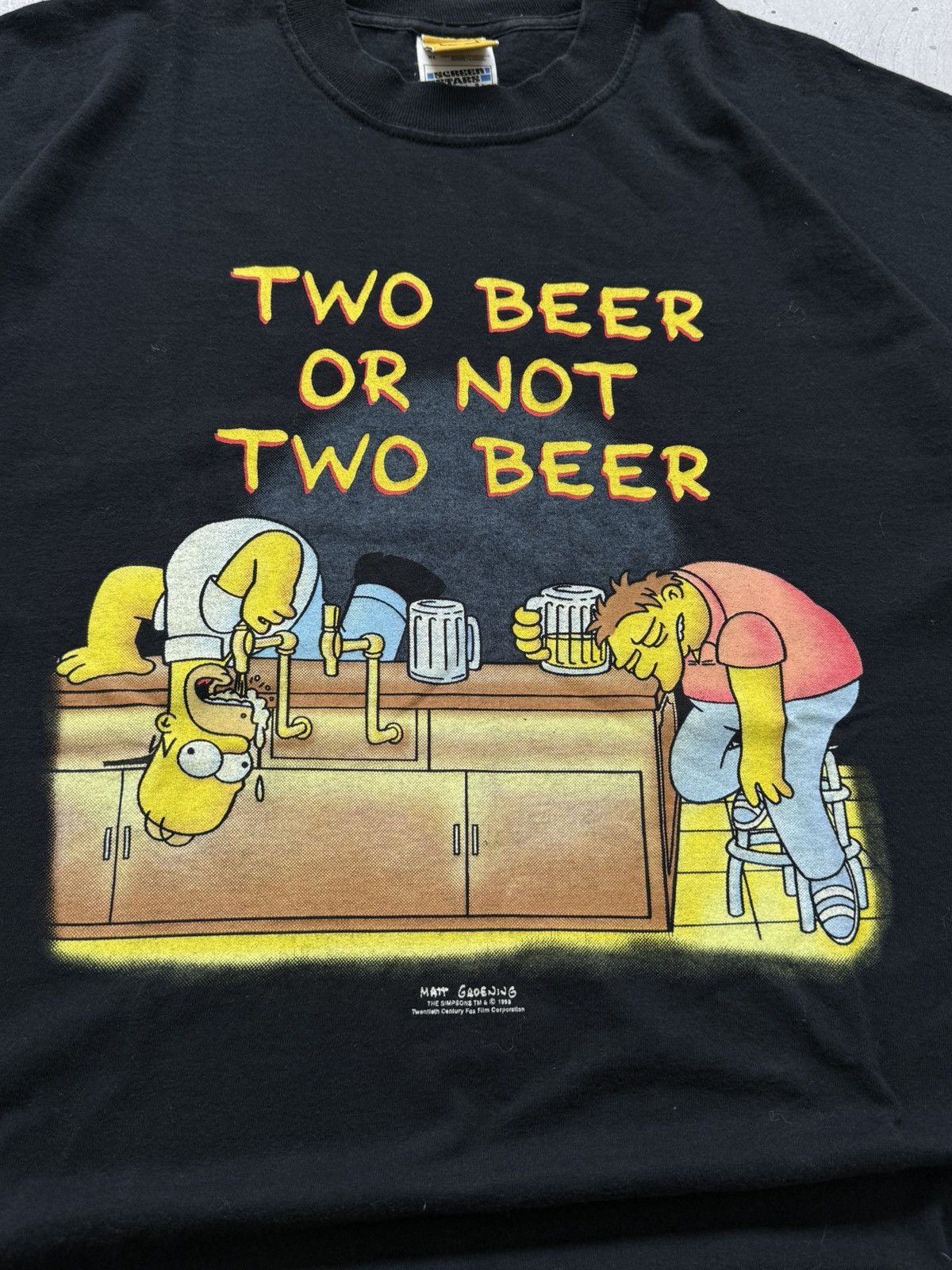 The Simpsons Vintage 90s The Simpsons Beer Graphic T-Shirt Size US XL / EU 56 / 4 - 5 Thumbnail