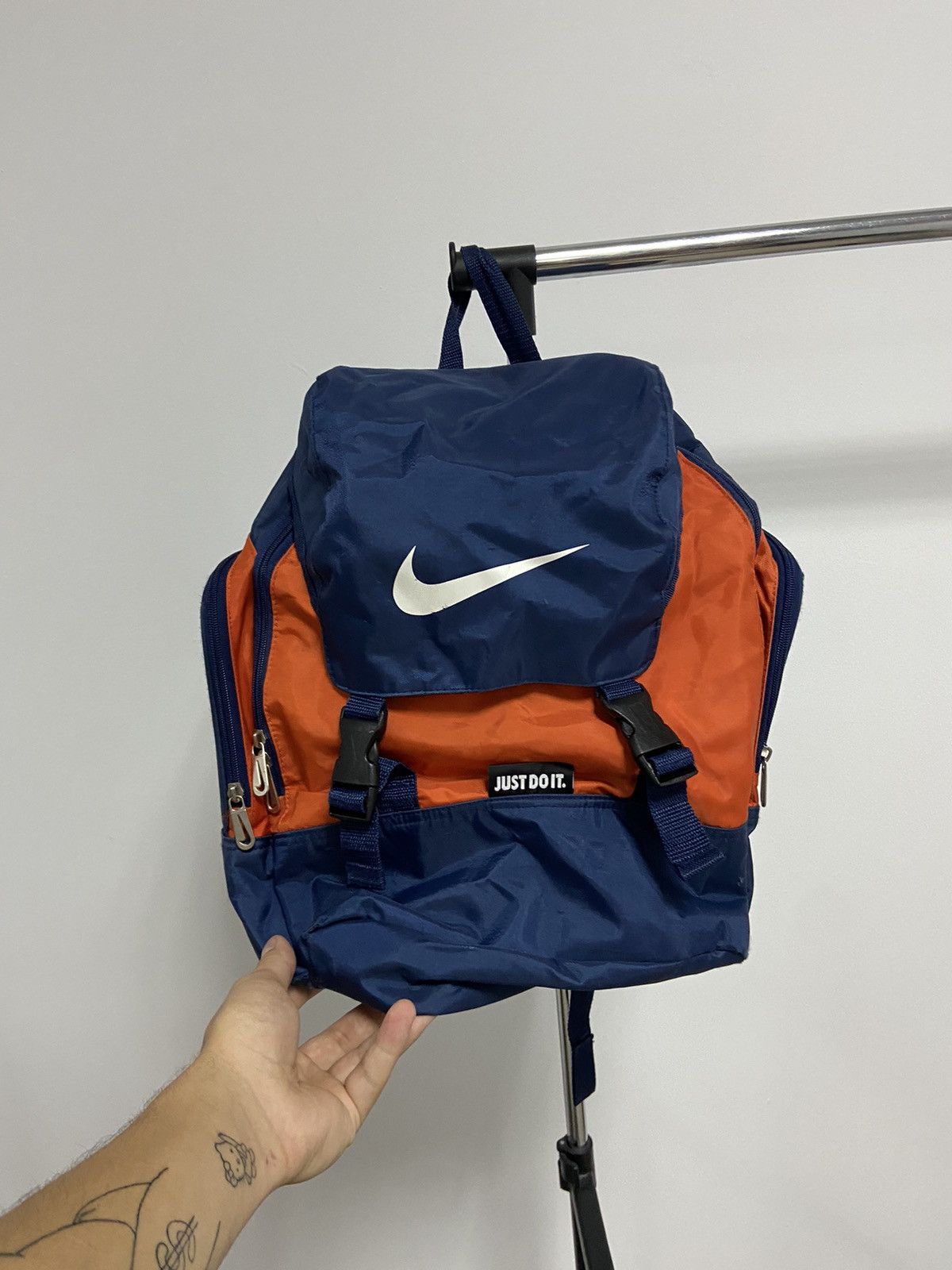Nike Backpack Bag Vintage Big Swoosh Logo 90s Style
