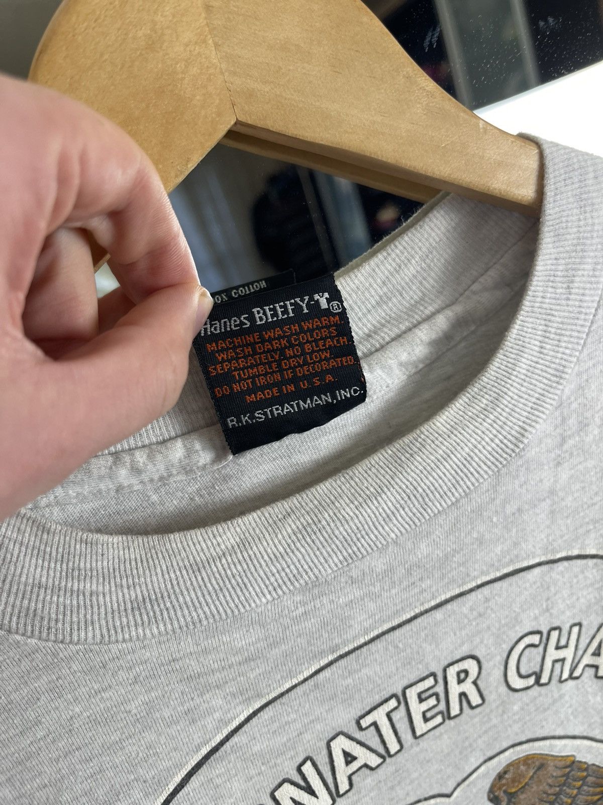 Harley Davidson Vintage 90s Harley Davidson Bridgwater Hanes Beefy Tee USA Size US L / EU 52-54 / 3 - 4 Thumbnail