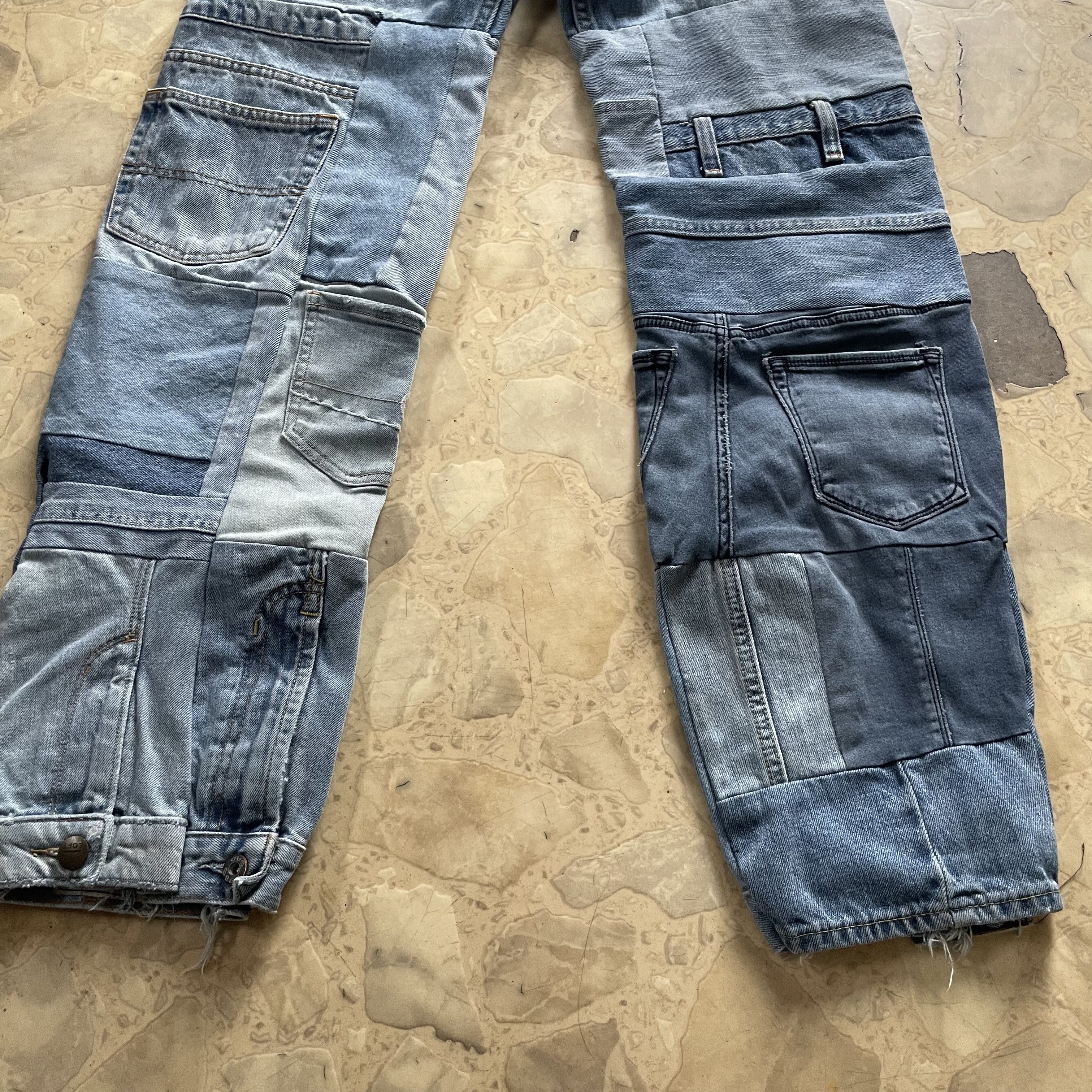 Japanese Brand Faisean Dia CUSTOM PATCHWORK JEANS Size 30" / US 8 / IT 44 - 2 Thumbnail