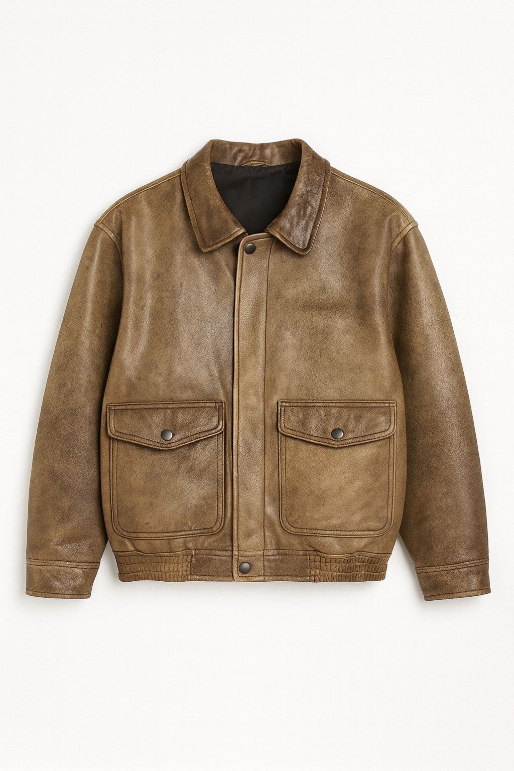 Vintage Vintage Brown Leather Jacket – Classic 1980s Men Outerwear Size US M / EU 48-50 / 2 - 14 Thumbnail