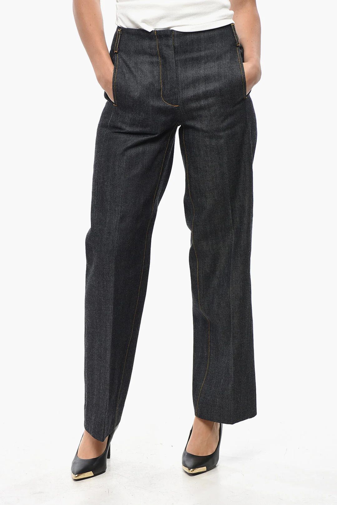 Tory Burch og1mm0426 4-Pocket Straight-Leg Jeans in Blue Size 27" / US 4 / IT 40 - 1 Thumbnail