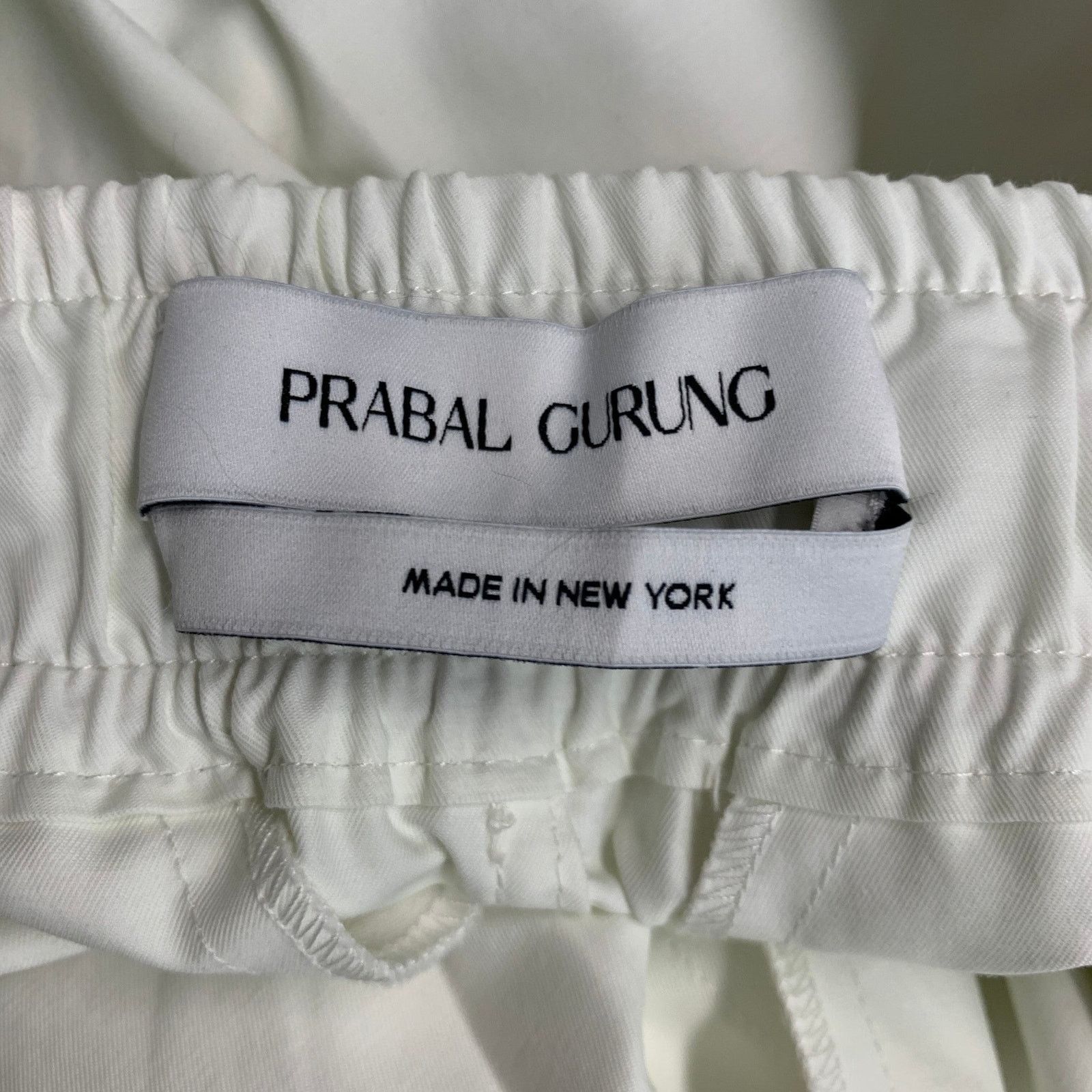 Prabal Gurung PRABAL GURUNG White Beige Two Toned Cotton Casual Pants Size US 34 / EU 50 - 3 Thumbnail