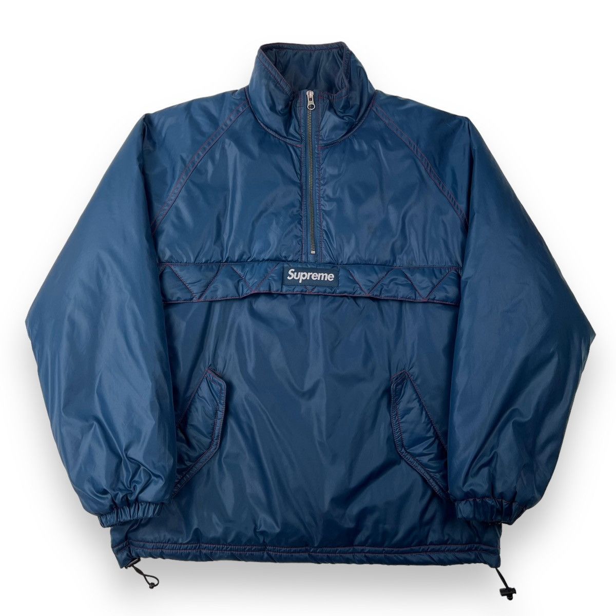 Supreme Contrast Stitch Blue Pullover Jacket