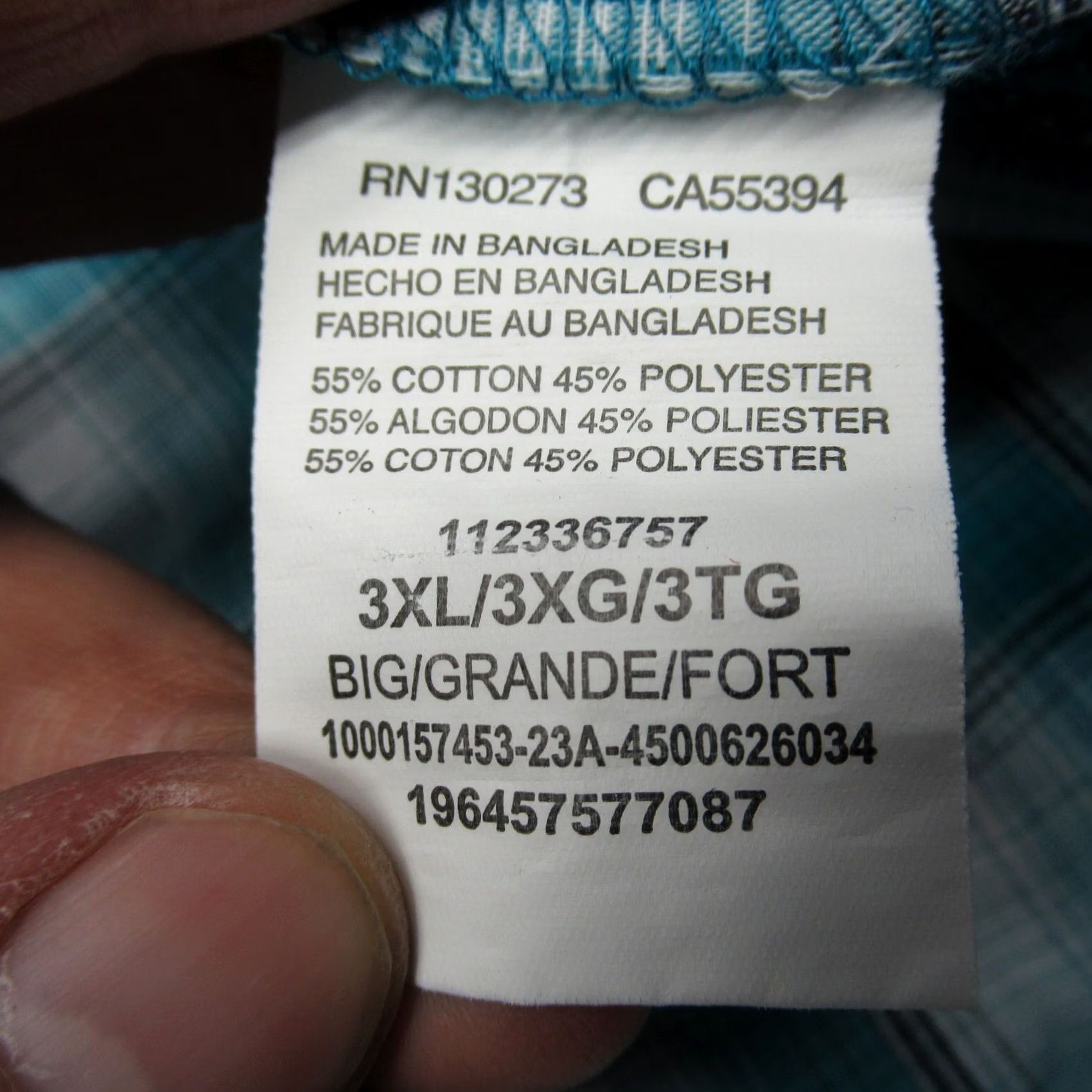 Wrangler Wrangler Western Shirt Mens 3XL Blue Plaid Pockets Short Sleeve Pearl Snap Front Size US XXL / EU 58 / 5 - 5 Thumbnail