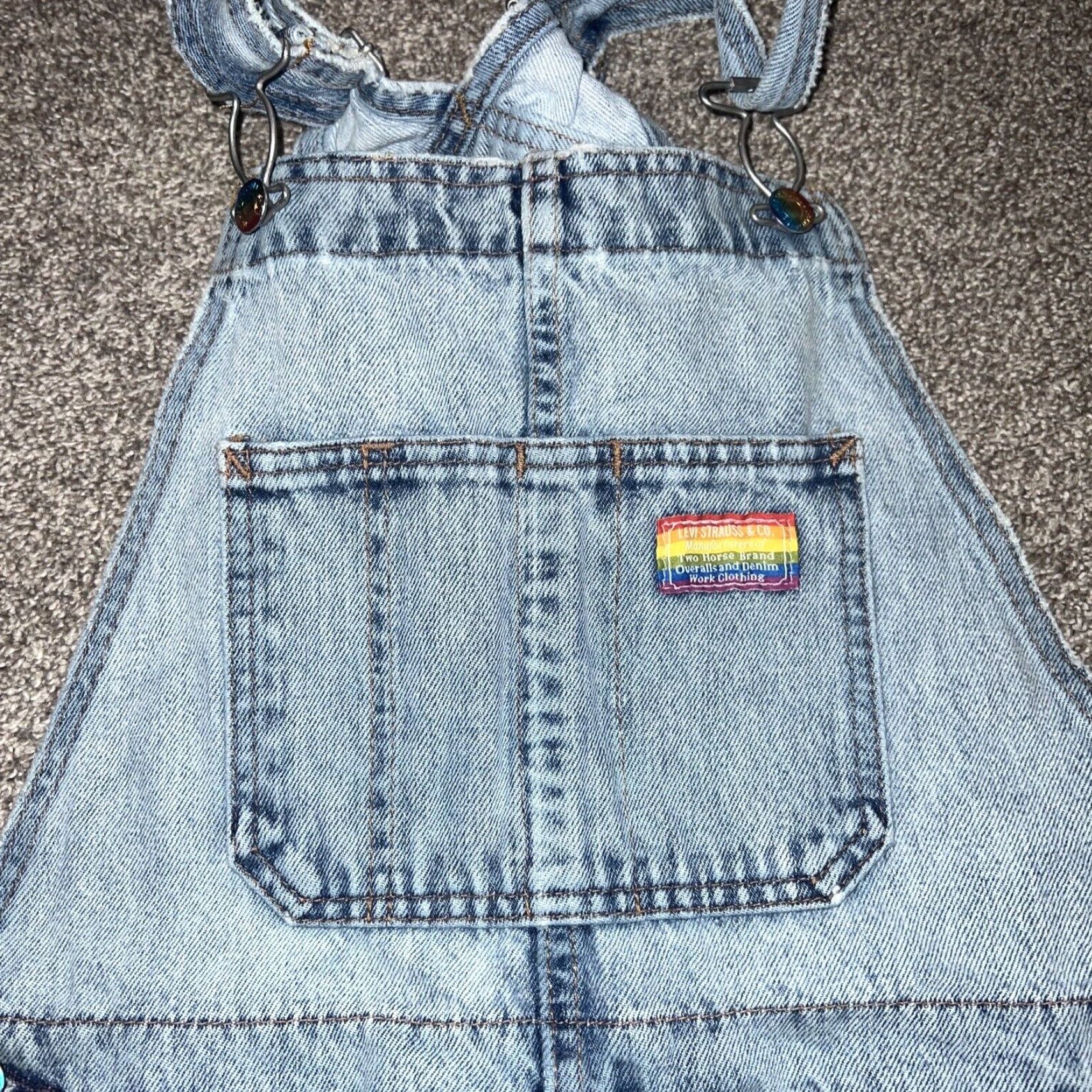 Levi's Levis Rainbow Overalls Women XS Multicolor Size 26" / US 2 / IT 38 - 2 Thumbnail