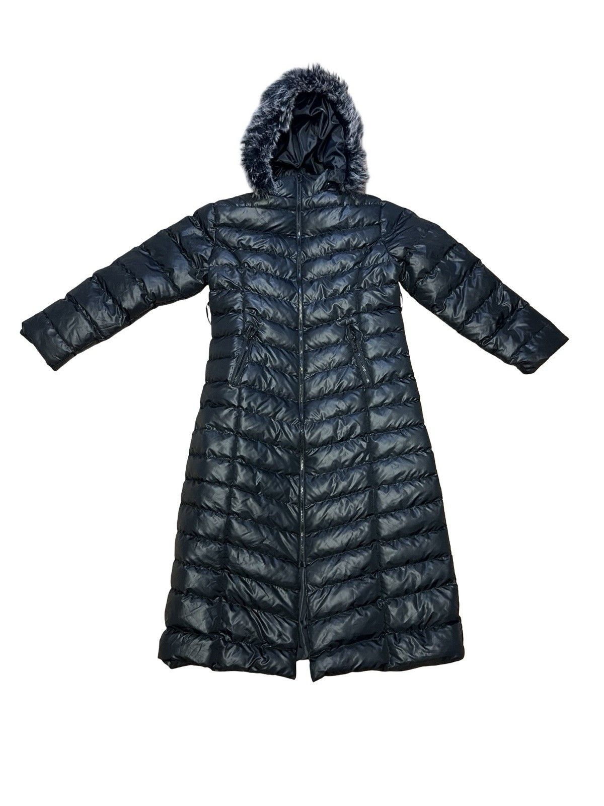 Other Women’s Long Puffer Coat S Black Belted Fur Detachable Hood Size S / US 4 / IT 40 - 3 Thumbnail