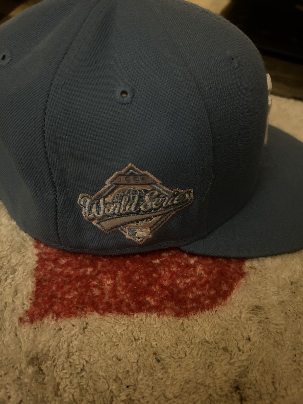 New Era Baby Blue/Pink Yankee Fitted 7/8 Size ONE SIZE - 3 Thumbnail