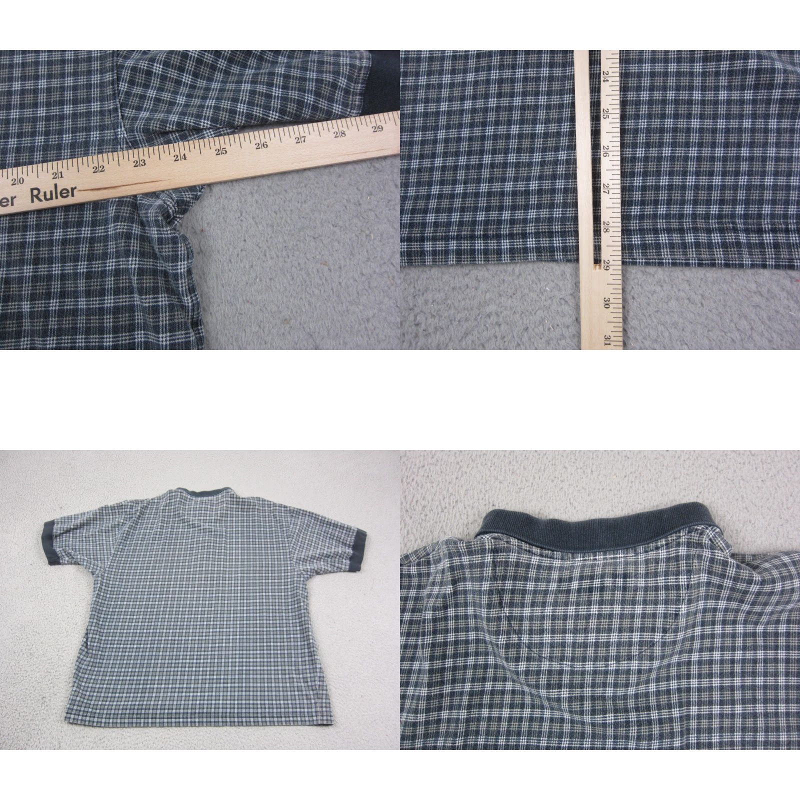Vintage VINTAGE Structure Polo Shirt Mens XL Blue Checkered Cotton 90s Shirt Size US XL / EU 56 / 4 - 8 Thumbnail